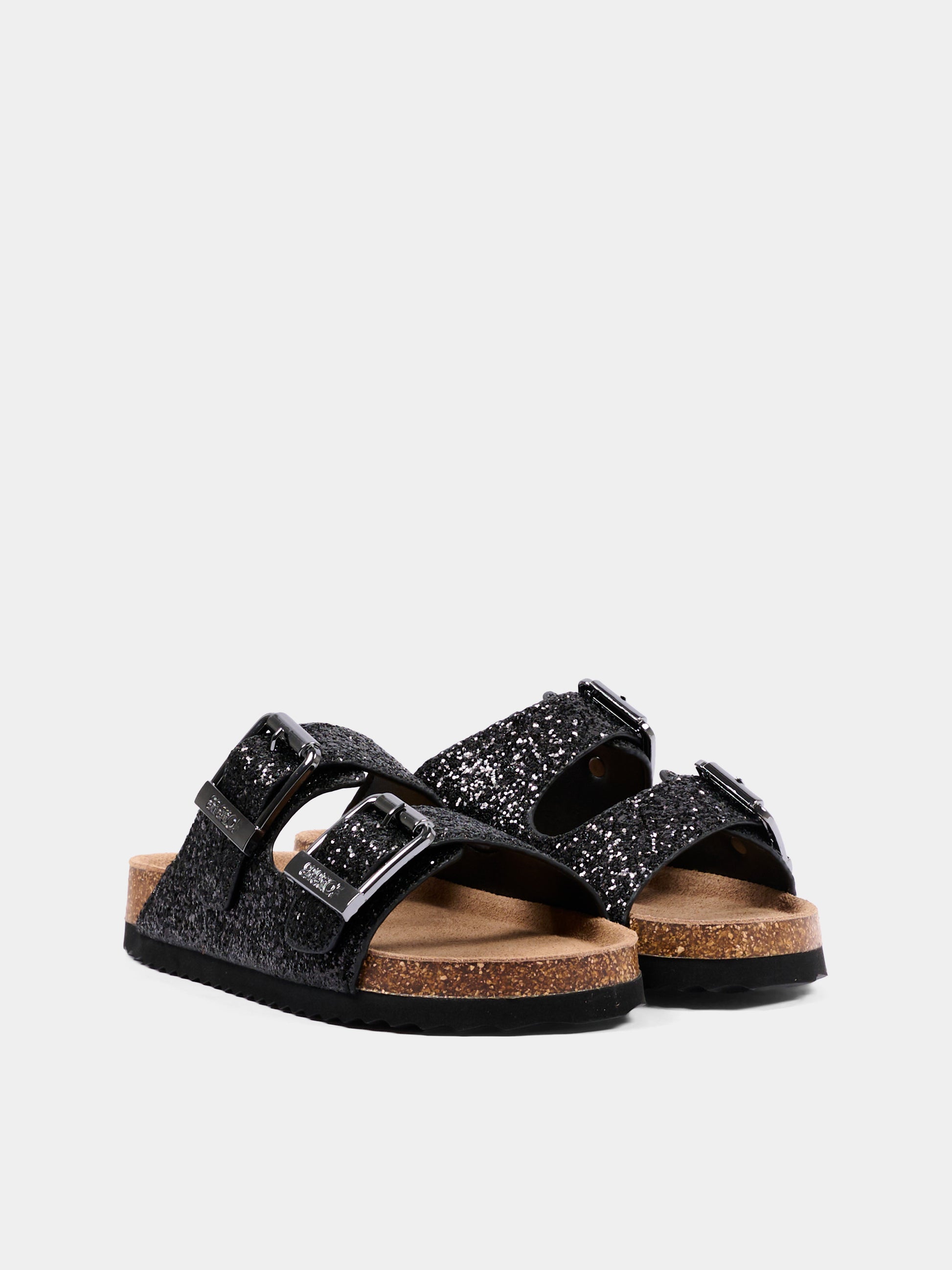 Sandali neri glitterati per bambina,Colors Of California,HC 2415N BLA