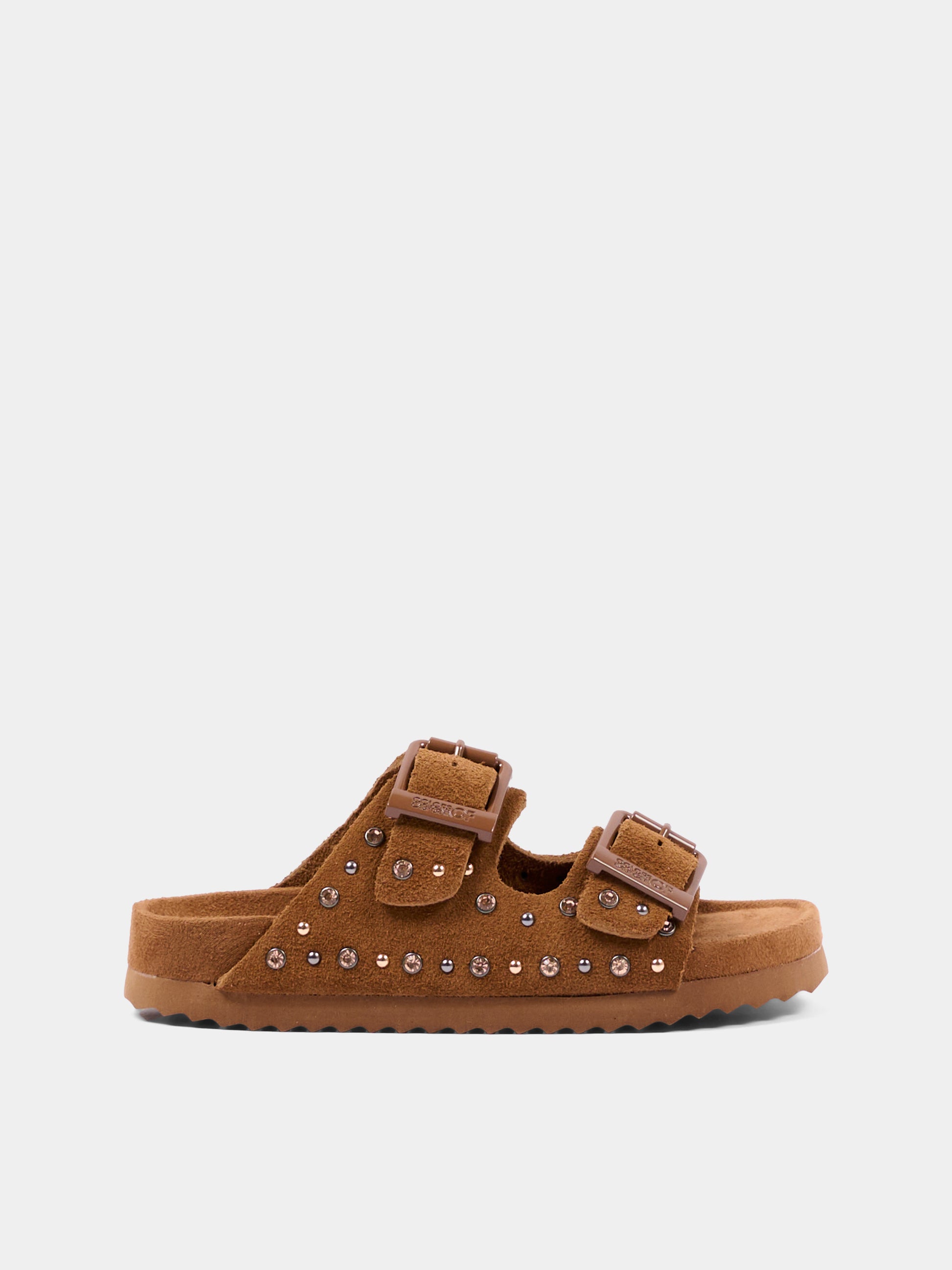 Sandali marroni per bambina con borchie,Colors Of California,HC 2508N TAN