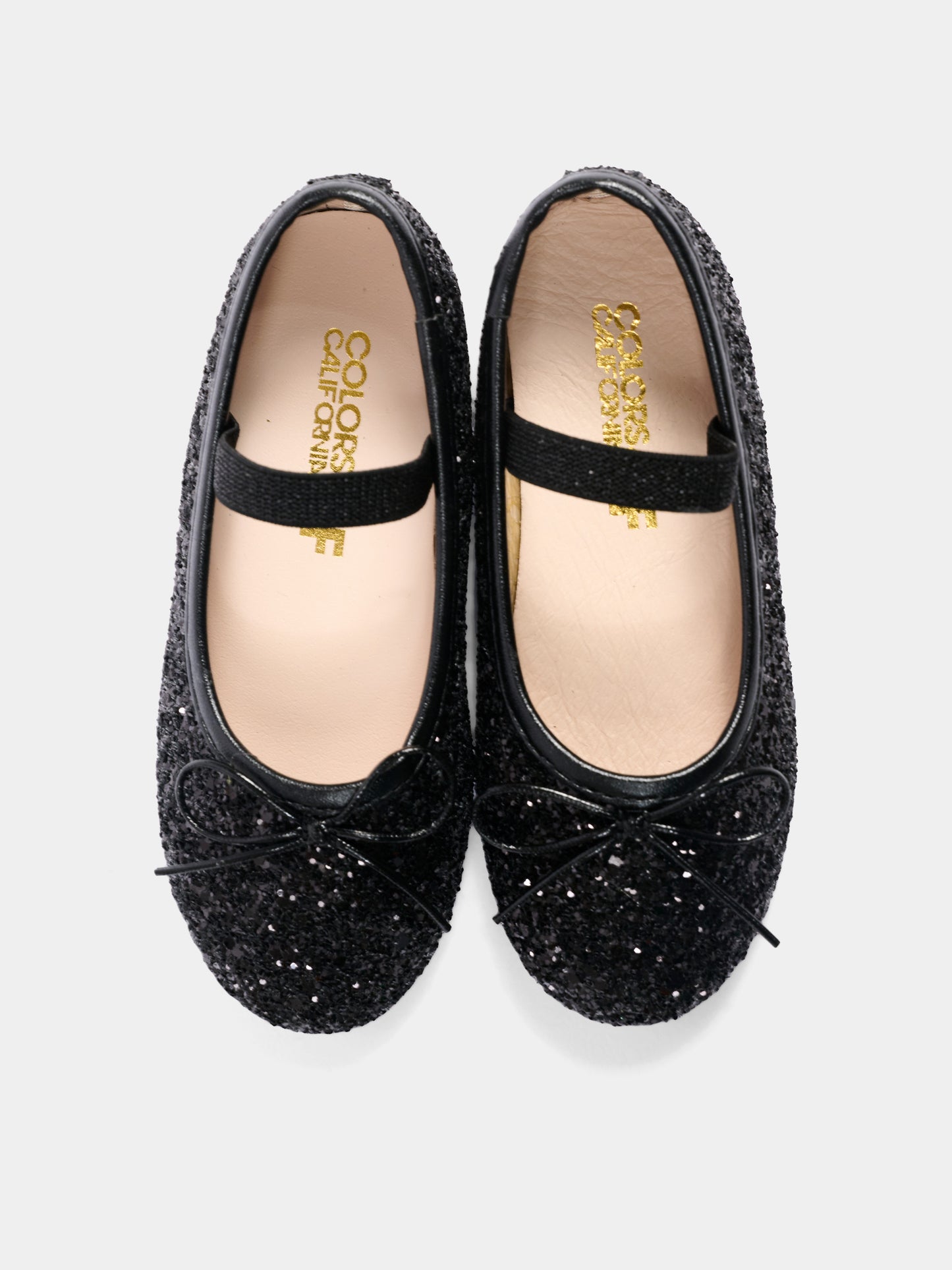 Ballerine nere glitterate per bambina,Colors Of California,HC YUCCAK01 BLA