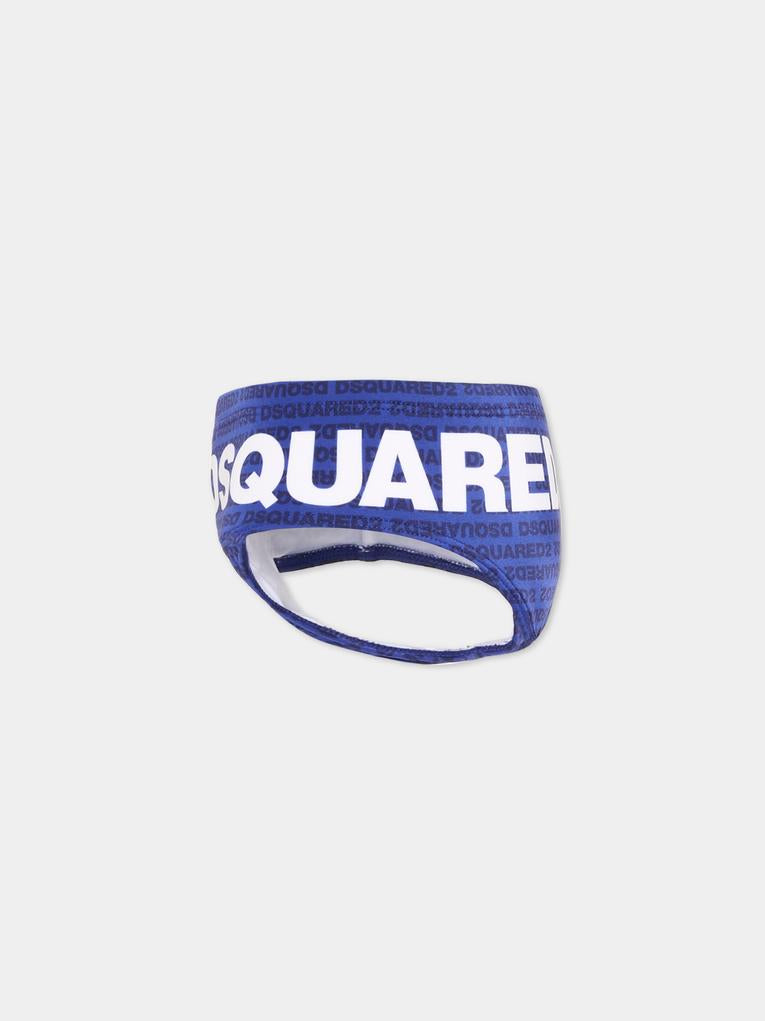 Slip mare blu per bambino con logo,Dsquared2,DQ3299 D0AGX DQ879