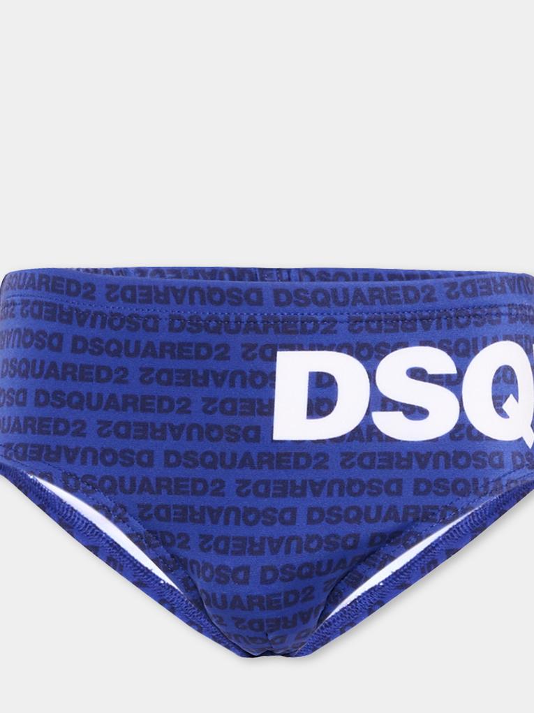 Slip mare blu per bambino con logo,Dsquared2,DQ3299 D0AGX DQ879