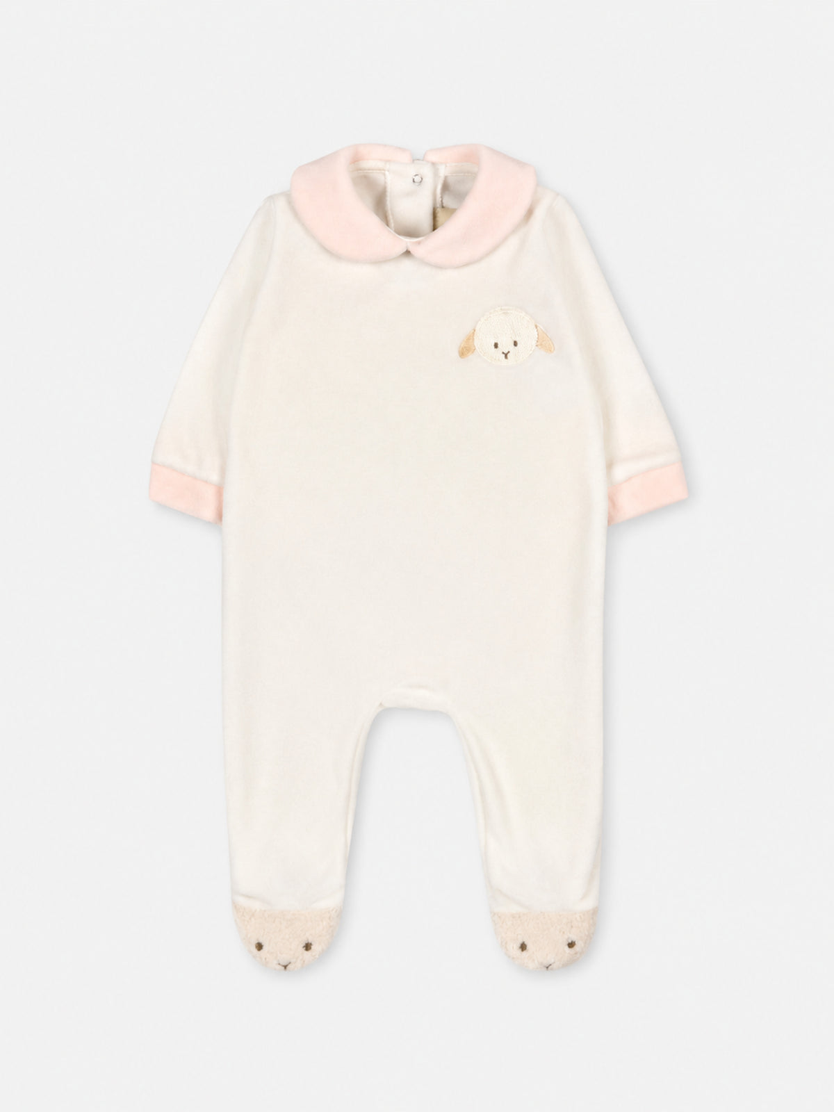 Tutina bianca per neonata con agnellino,Le Boo Beebè,CB012 2030