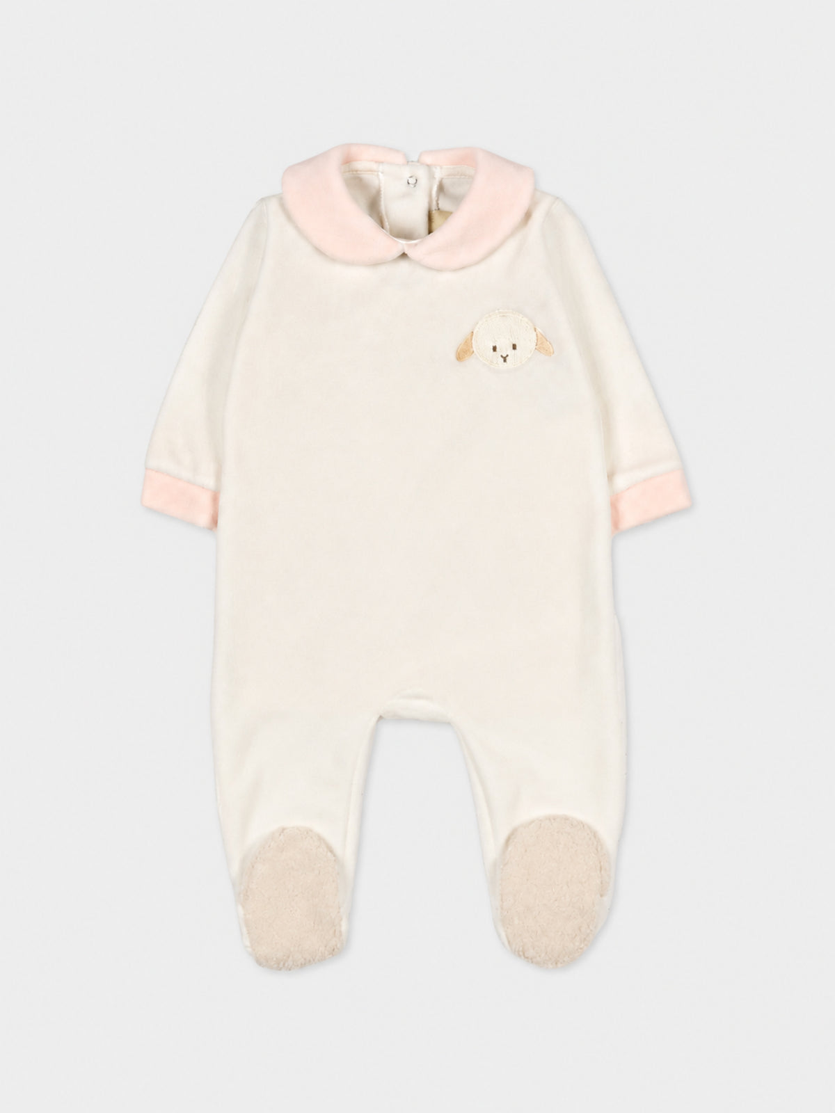 Tutina bianca per neonata con agnellino,Le Boo Beebè,CB012 2030