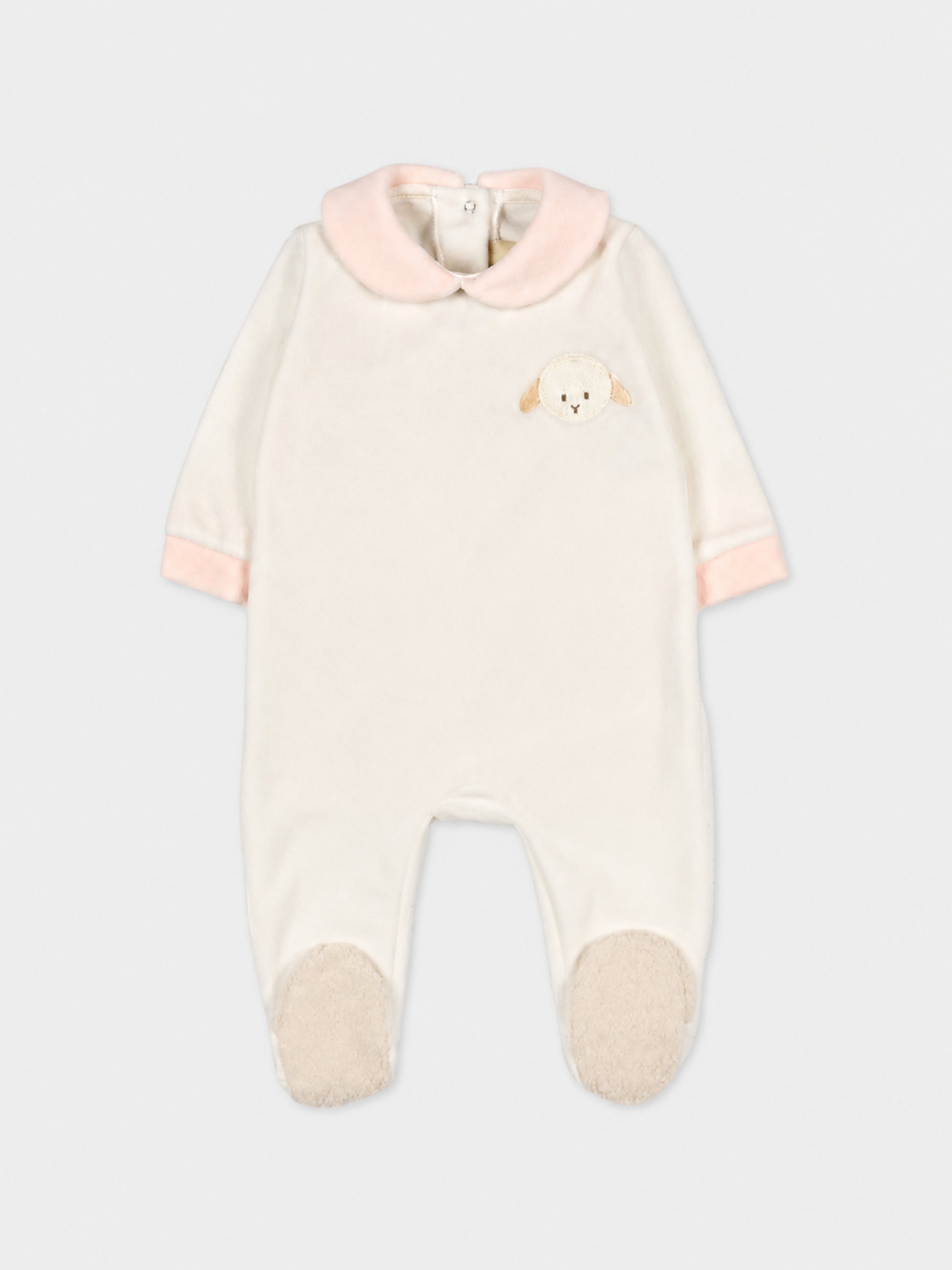 Tutina bianca per neonata con agnellino,Le Boo Beebè,CB012 2030