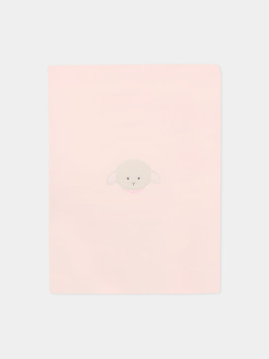 Coperta rosa per neonata con agnellino e collana,Le Boo Beebè,CBC011 30