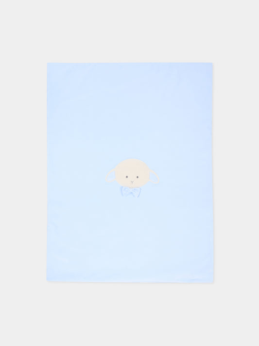 Coperta celeste per neonato con agnellino e papillon,Le Boo Beebè,CBC011 40