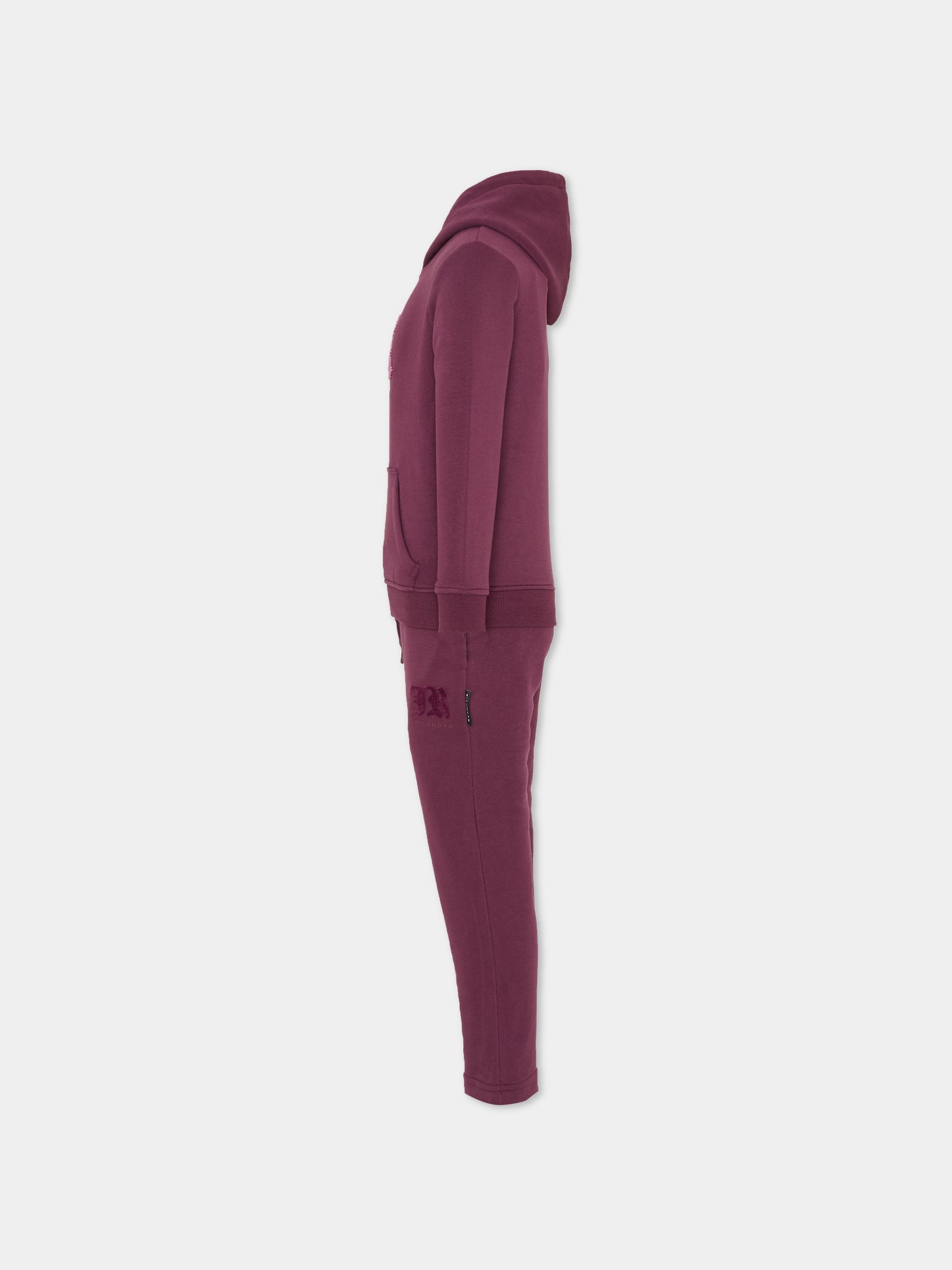 Completo viola per bambino con logo,Richmond,RBA25005CF EGGPLANT