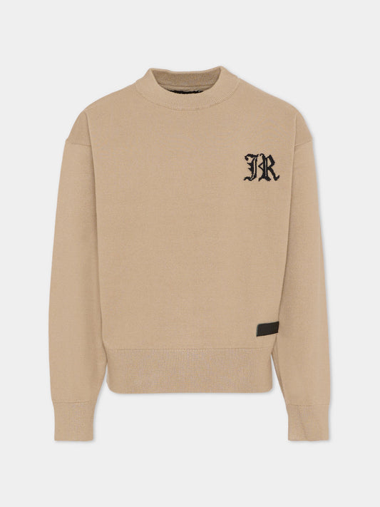 Maglione beige per bambino con logo avorio,Richmond,RBA25011MA TRENCH COAT