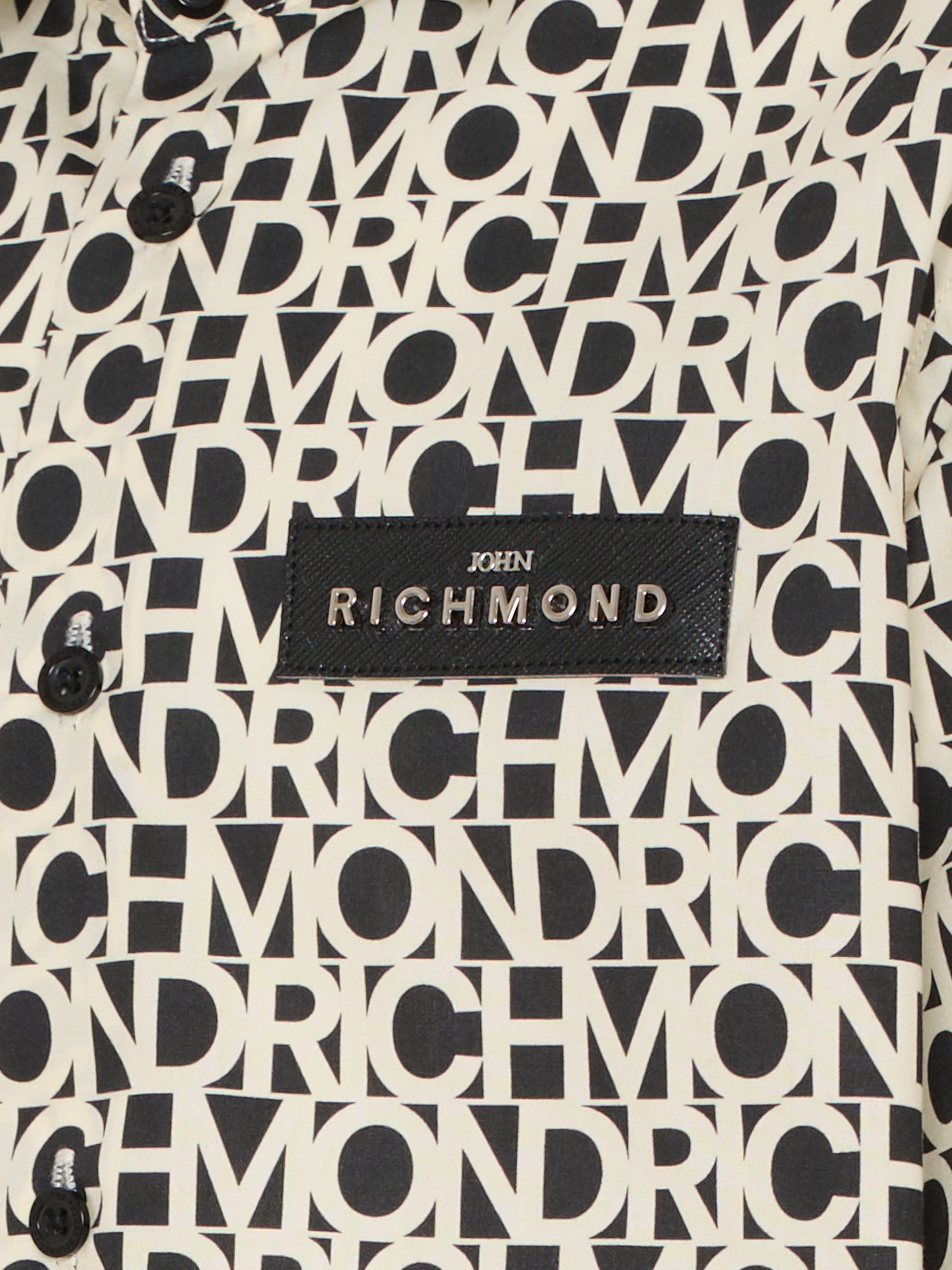 Camicia nera per bambino con logo,Richmond,RBA25044CA LETTERING