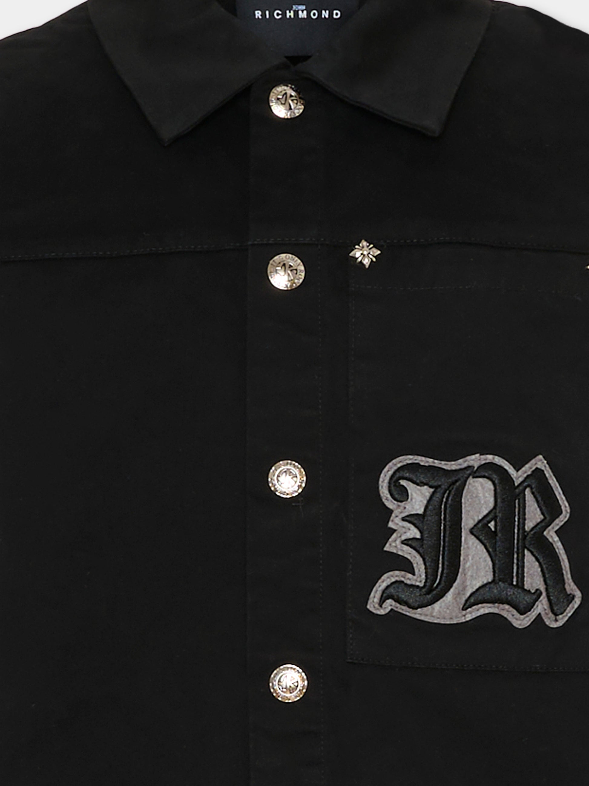 Camicia nera per bambino con logo,Richmond,RBA25056CA BLACK