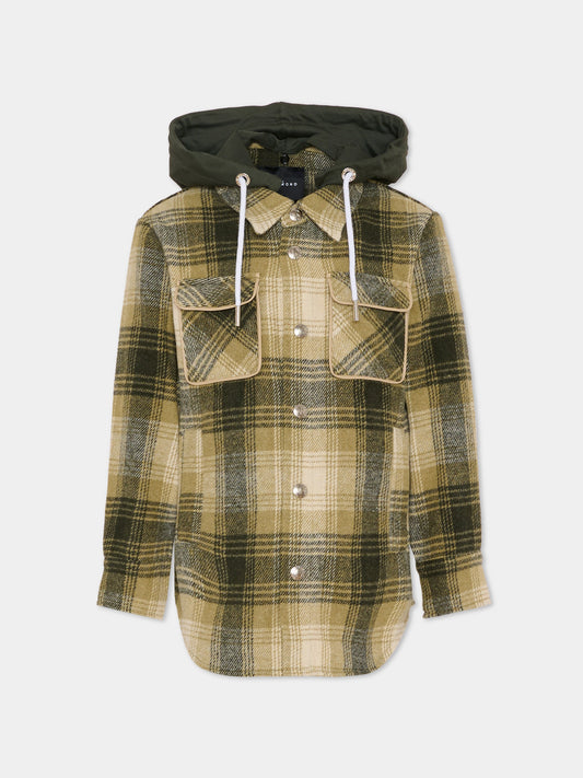 Camicia verde per bambino con logo,Richmond,RBA25067CA GREEN TARTAN