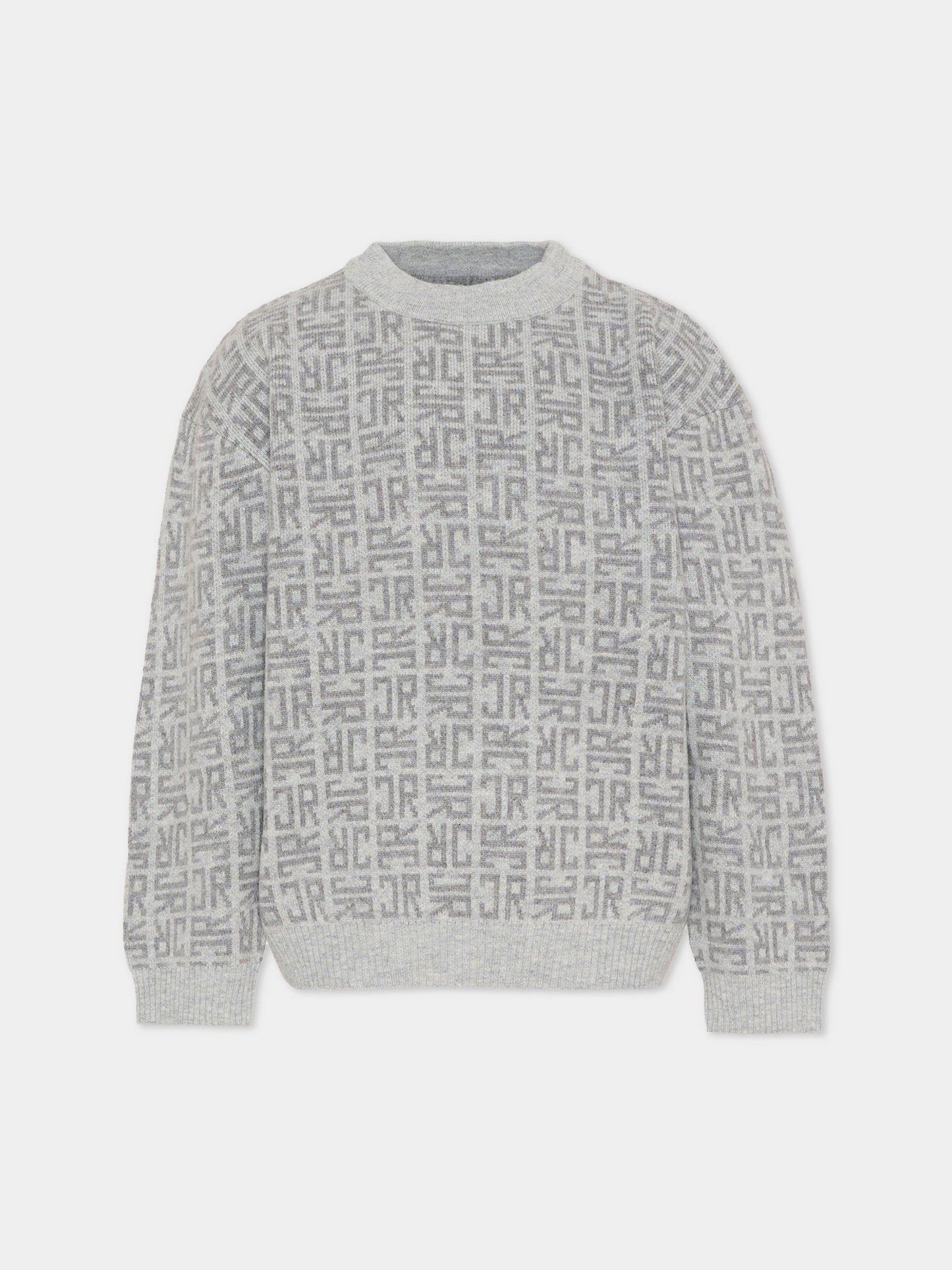 Maglione grigio per bambino con logo,Richmond,RBA25112MA JR MONOGRAM GREY