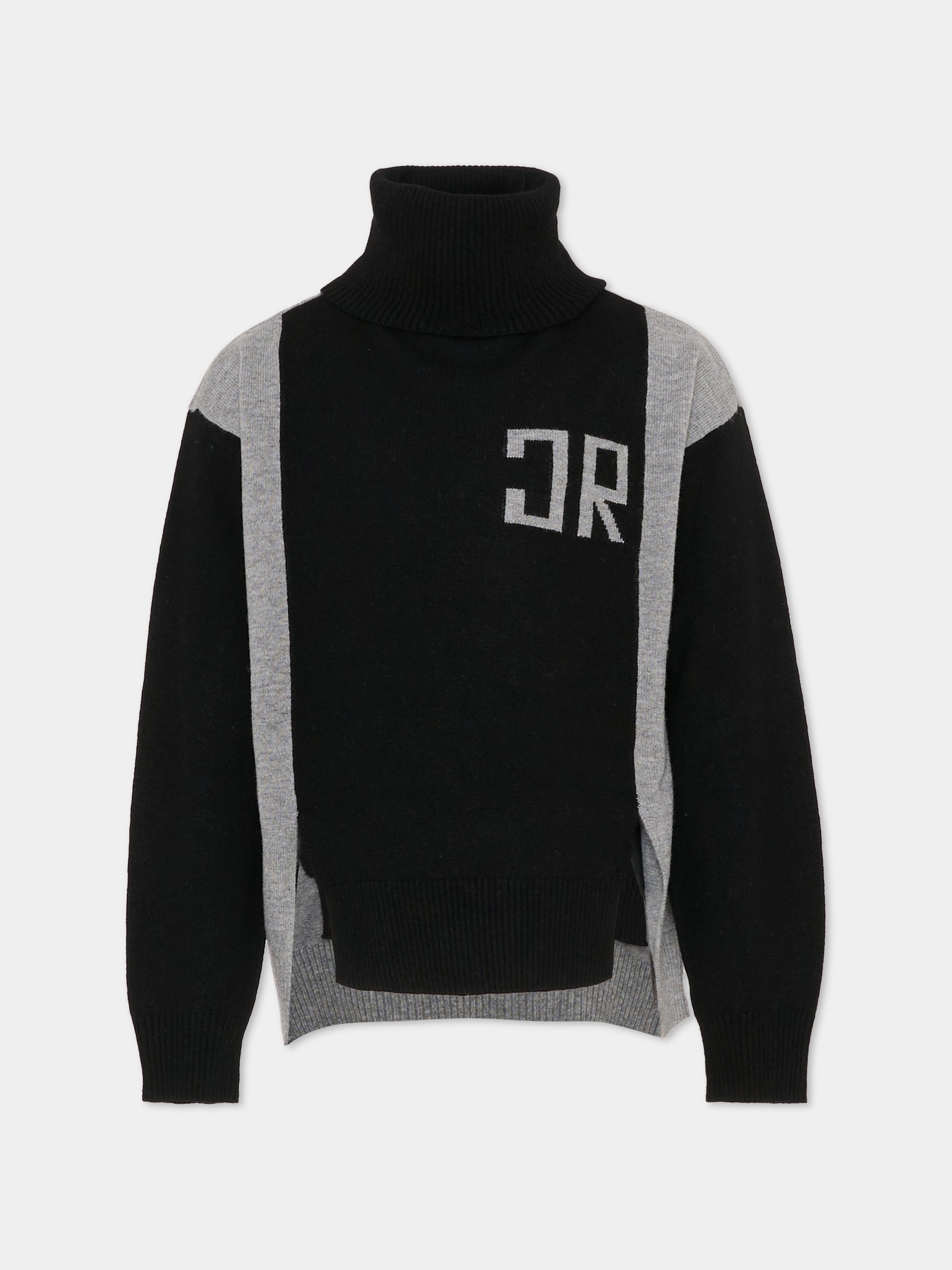 Dolcevita nero per bambino con logo,Richmond,RBA25124MA BLACK