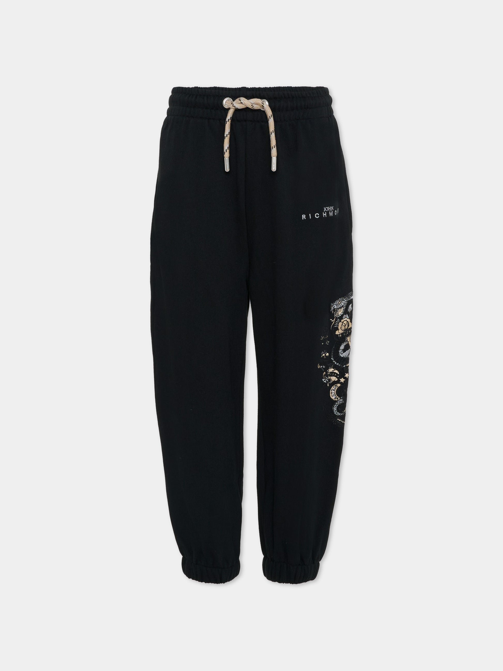 Pantaloni neri per bambino con logo,Richmond,RBA25149PA BLACK