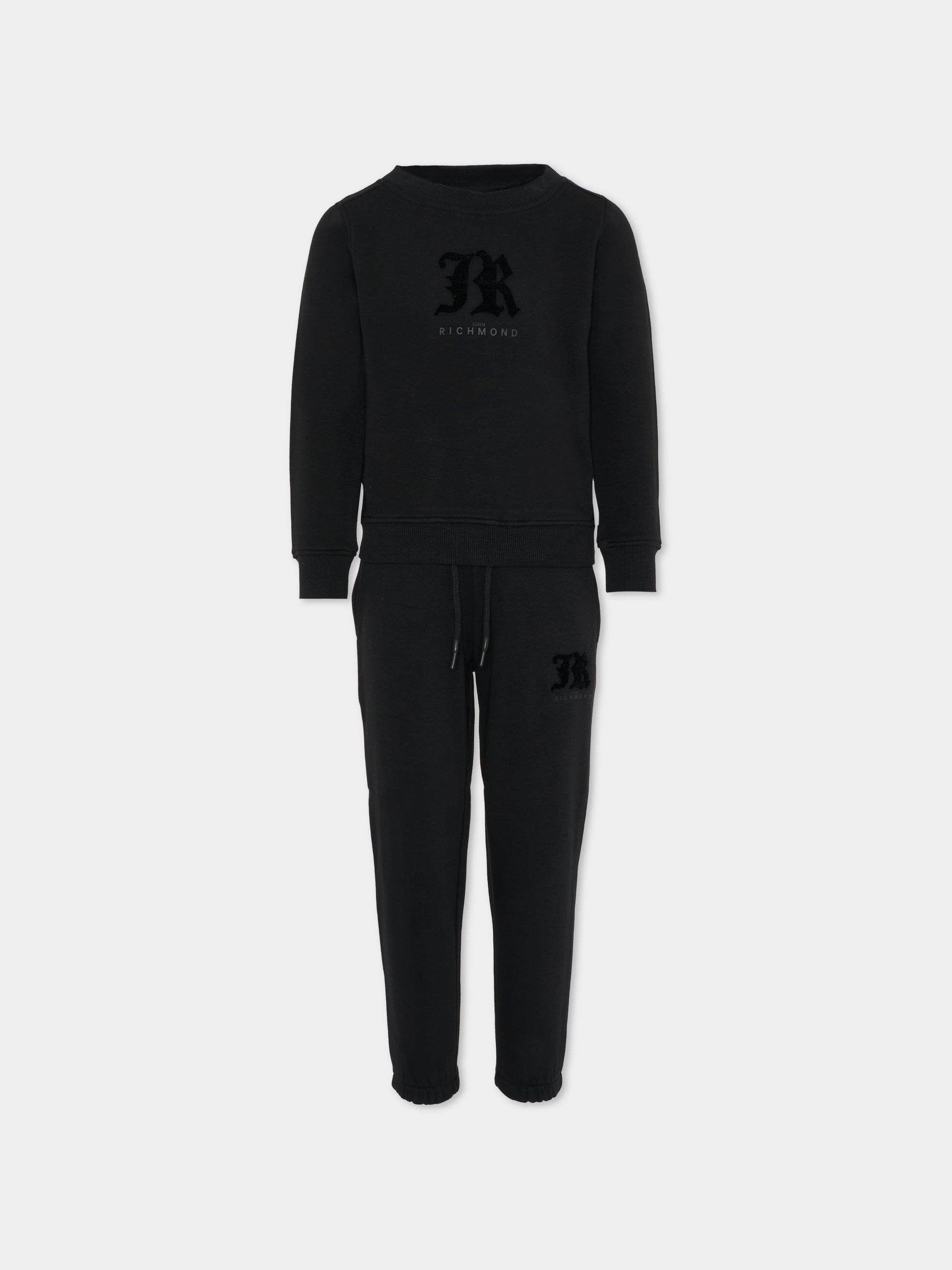 Completo nero per bambina con logo,Richmond,RGA25002CF BLACK