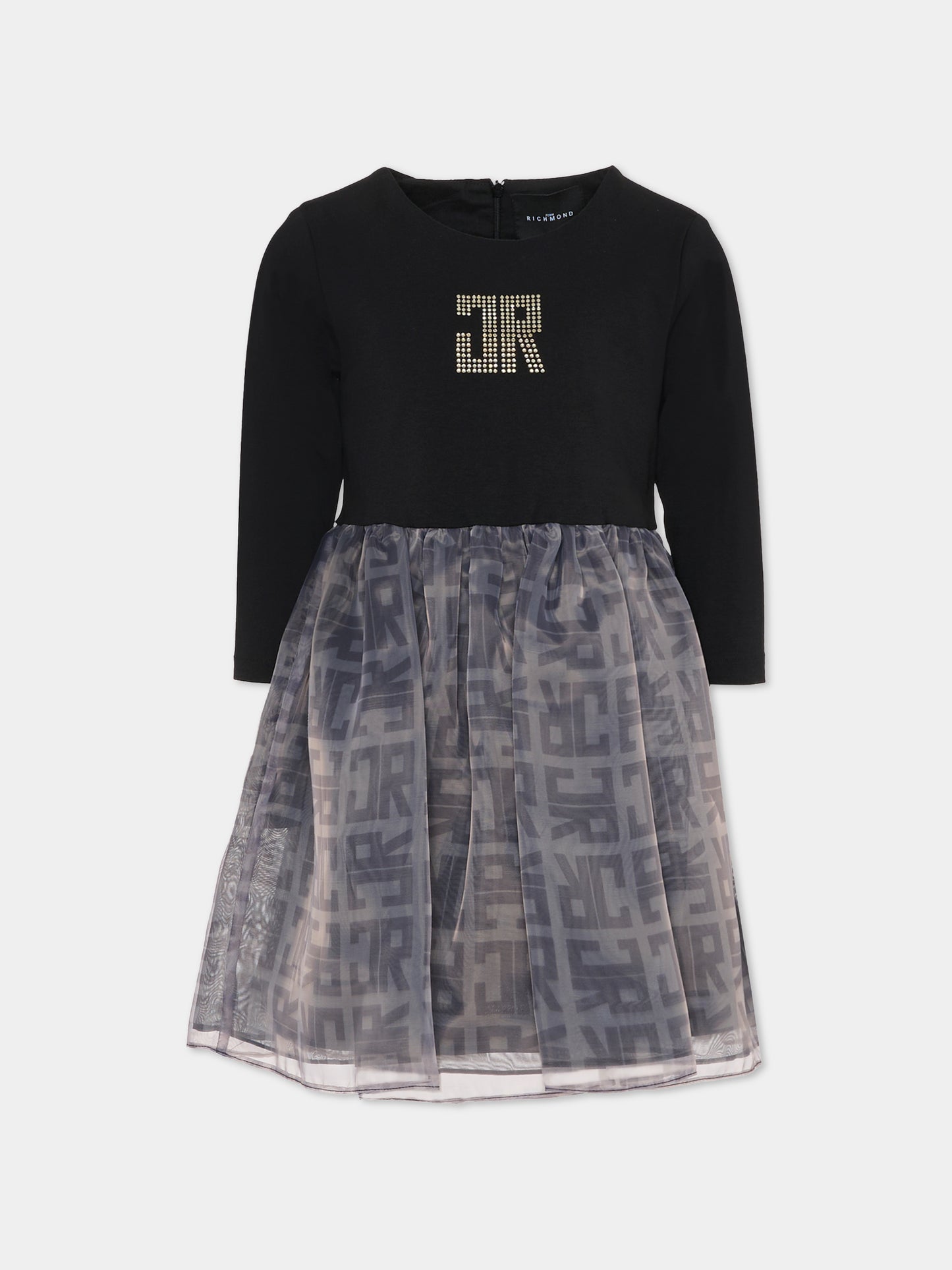 Vestito nero per bambina con logo,Richmond,RGA25174VE BLACK