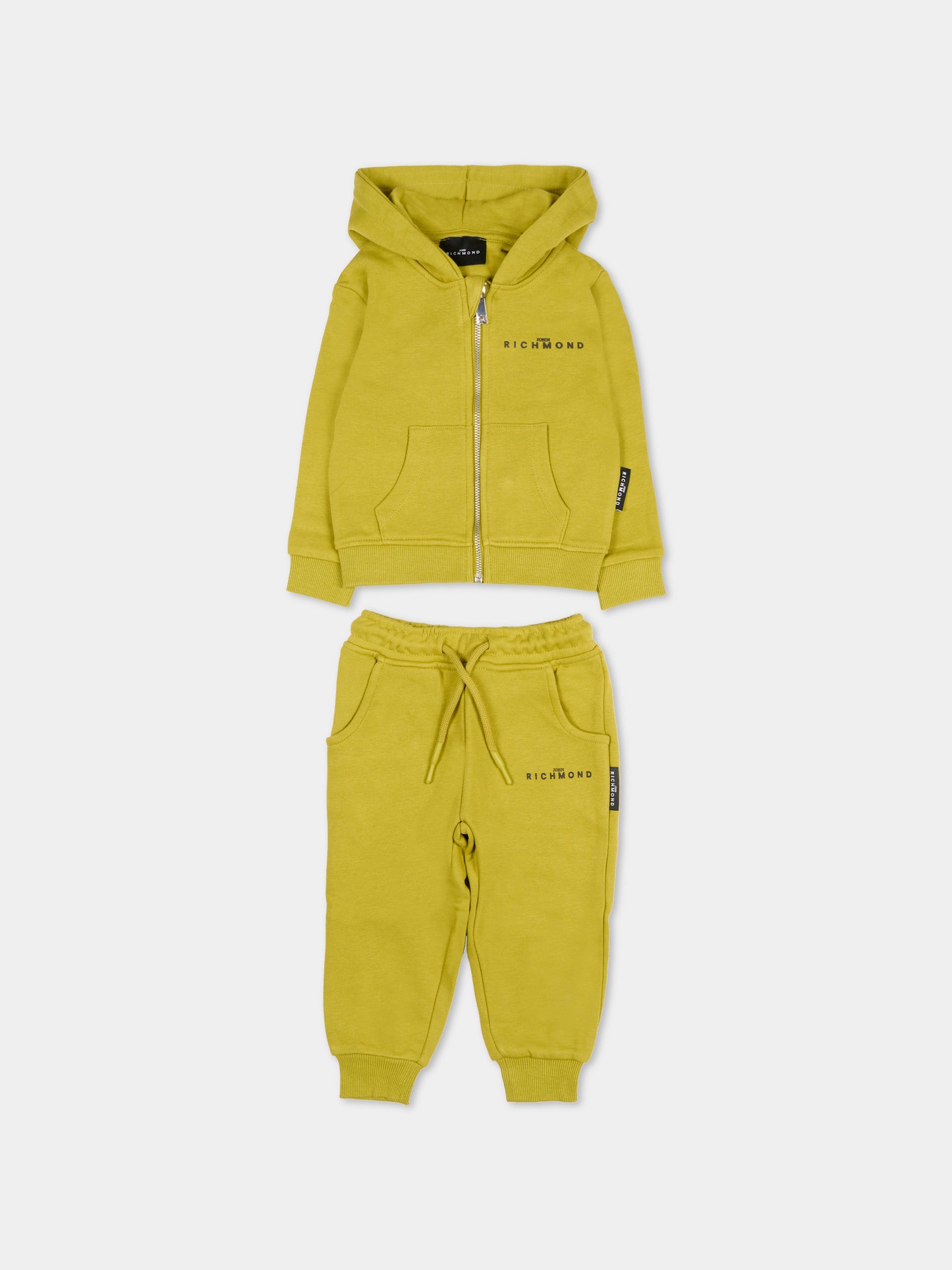 Completo verde per neonato con logo,Richmond,RIA25007CF AVOCADO OIL