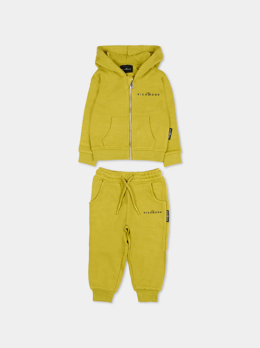 Completo verde per neonato con logo,Richmond,RIA25007CF AVOCADO OIL