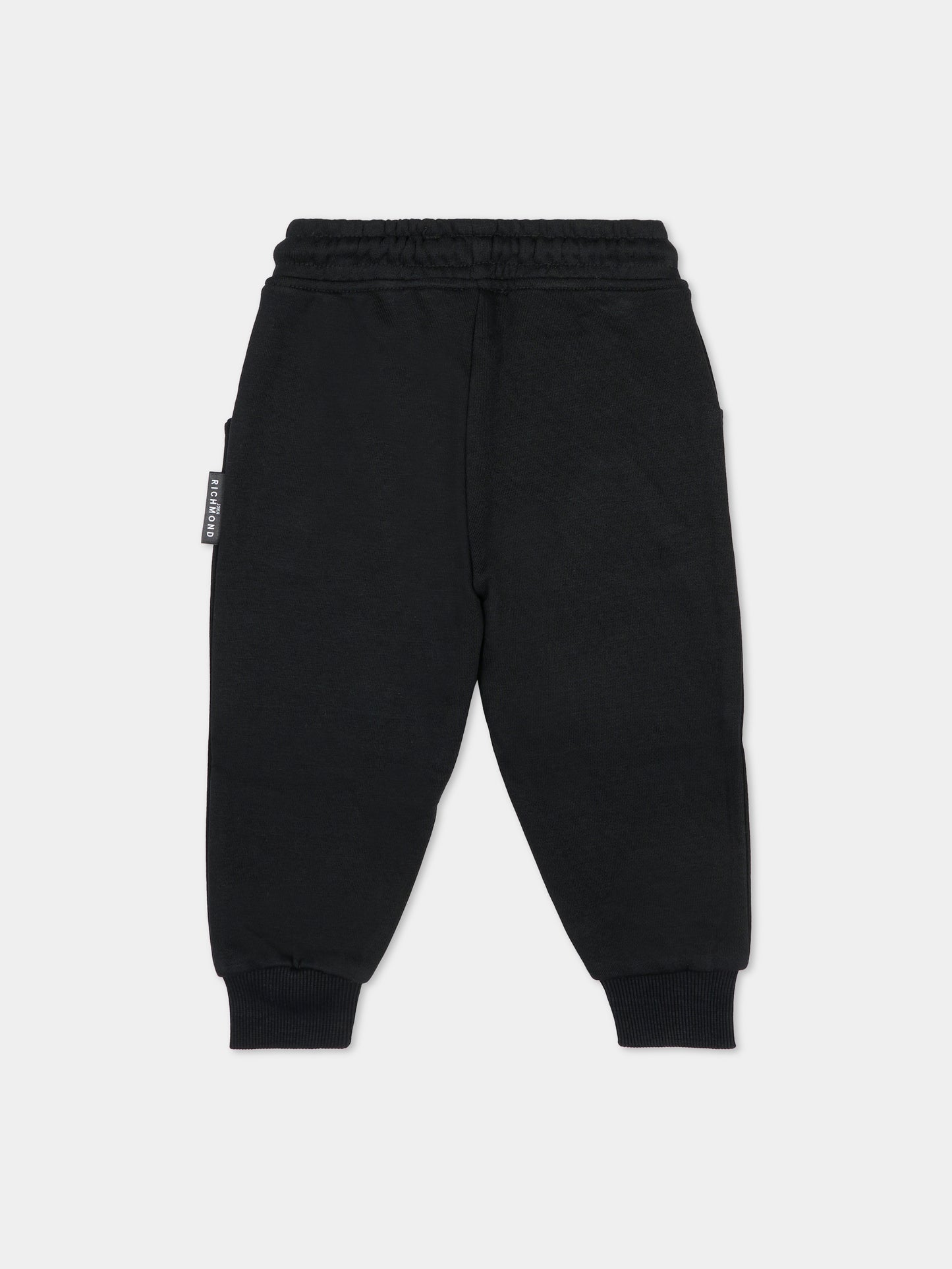 Pantaloni neri per neonata con logo,Richmond,RIA25014PA BLACK
