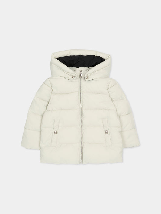 Piumino grigio per neonato con logo,Richmond,RIA25030PI GREY AGATE