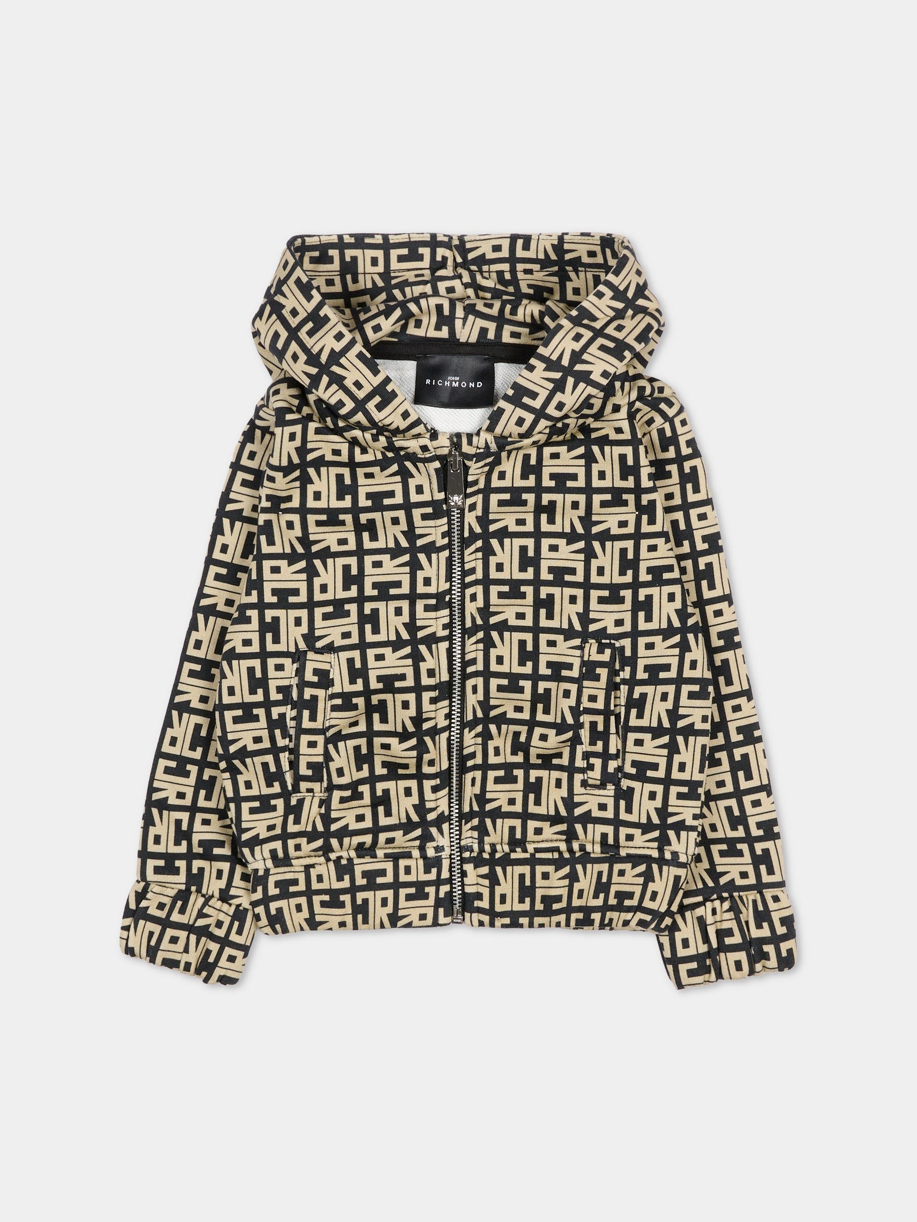 Felpa beige per neonato con logo,Richmond,RIA25047FE JR MONOGRAM BEIGE