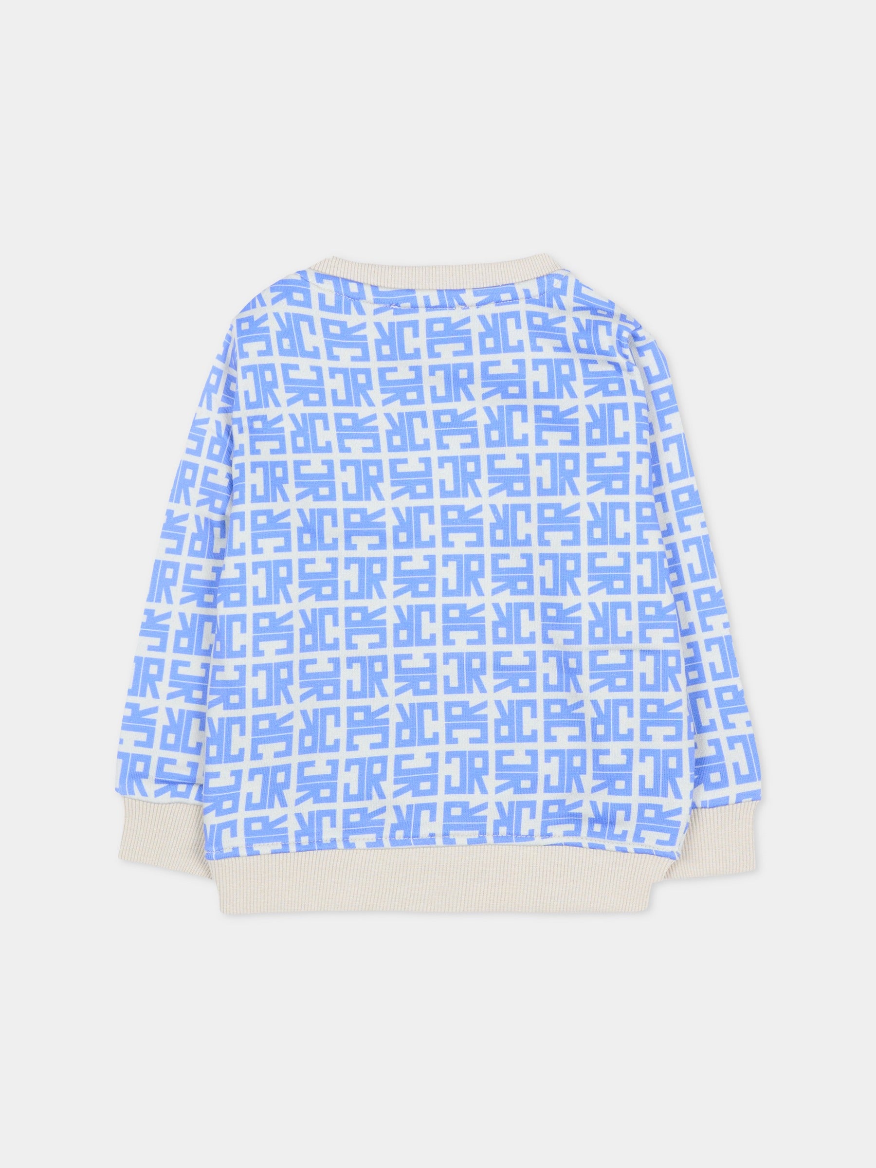 Felpa blu per neonato con logo,Richmond,RIA25048FE JR MONOGRAM BLUE