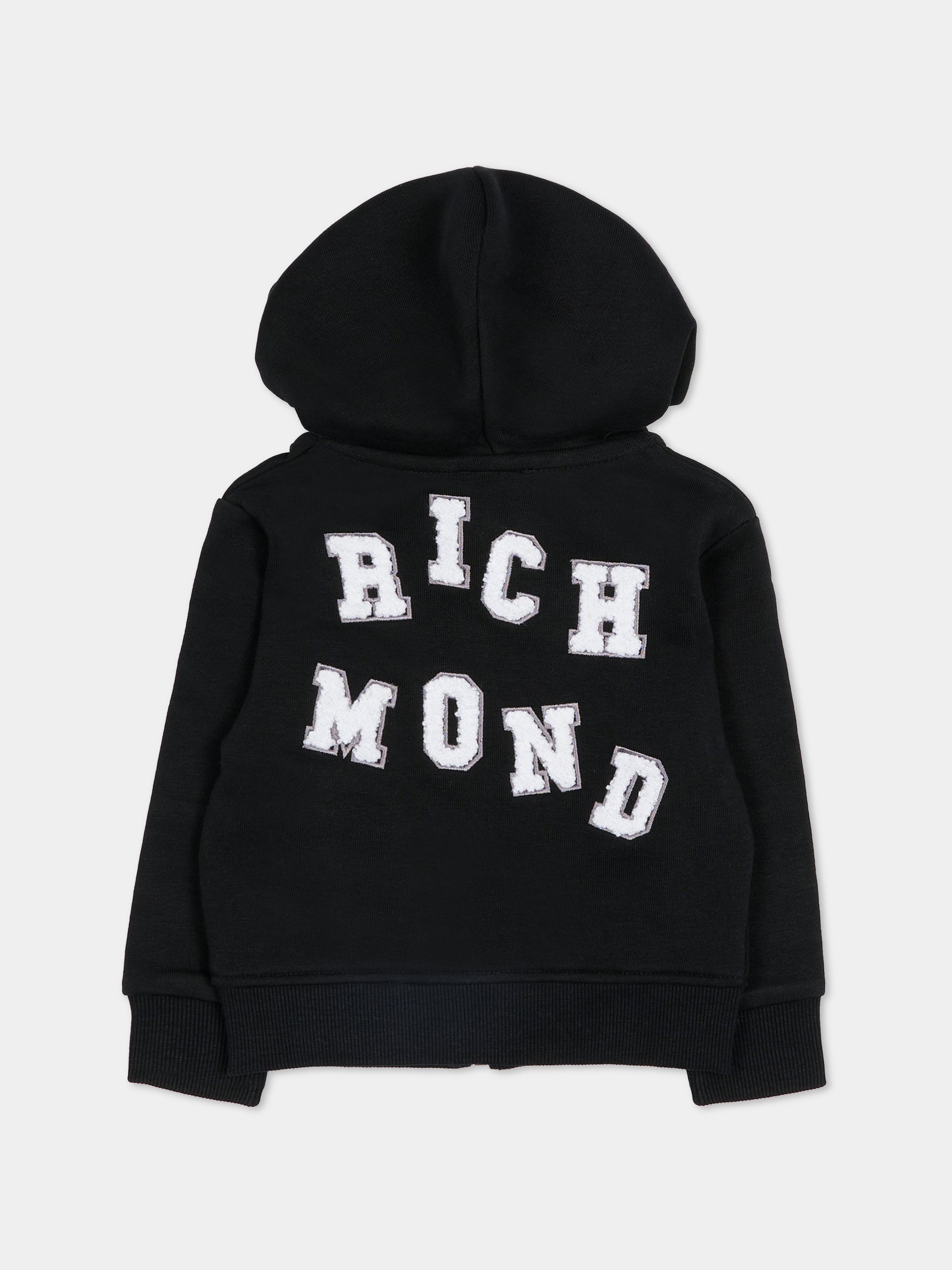 Felpa nera per neonato con logo,Richmond,RIA25054FE BLACK