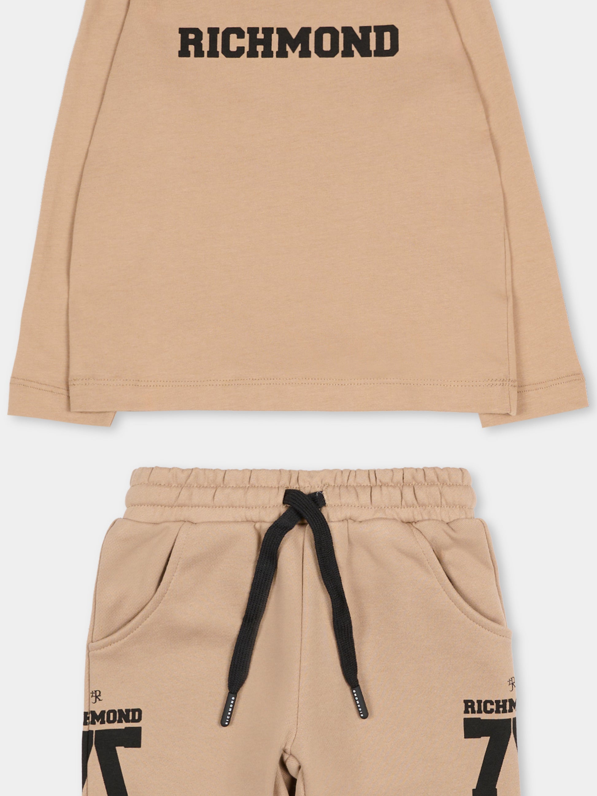 Completo beige per neonato con logo,Richmond,RIA25056CJ TRENCH COAT