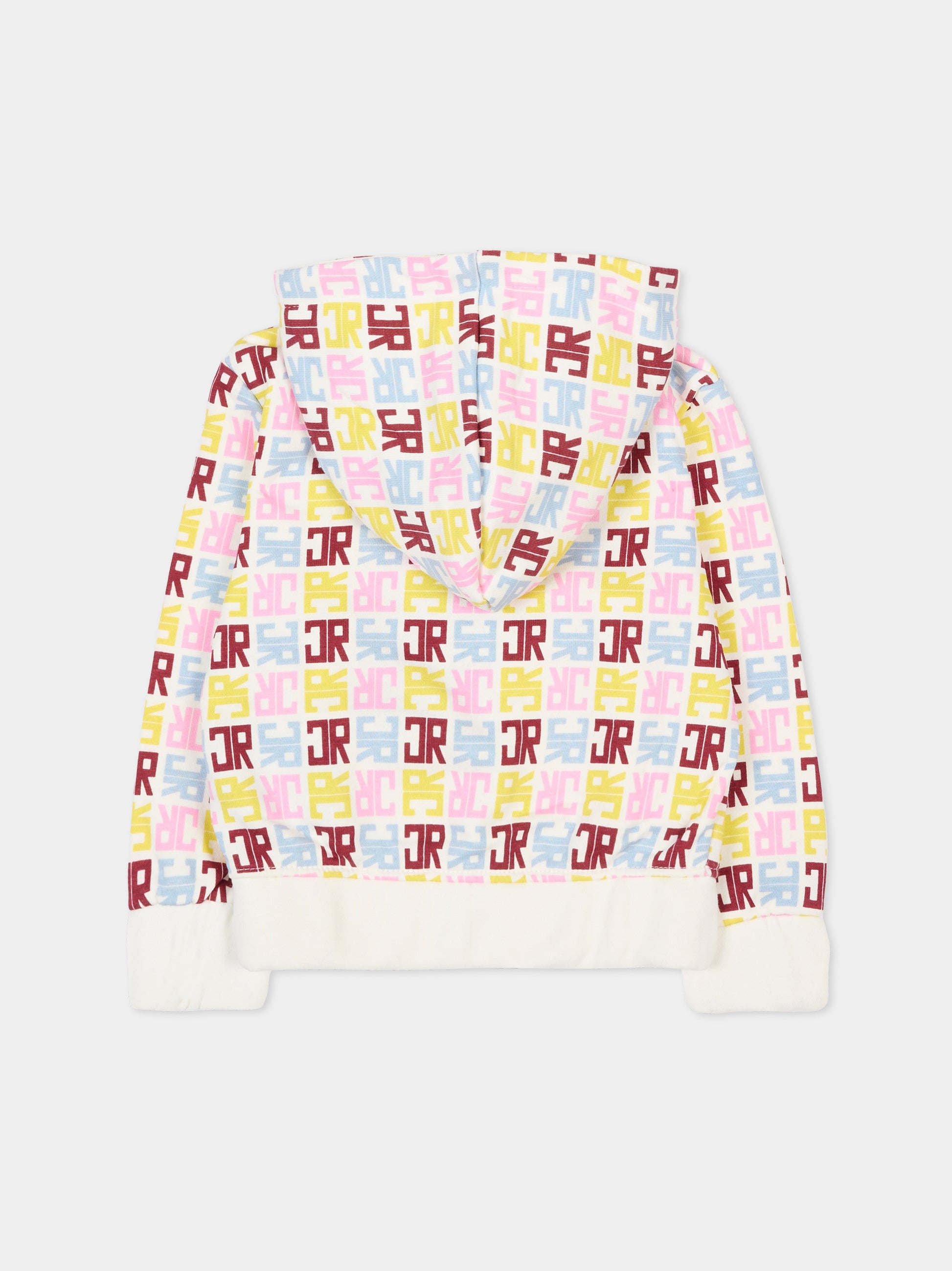 Felpa bianca per neonata con logo multicolor,Richmond,RIA25069FE JR M.MULTICOLOR/O-WH