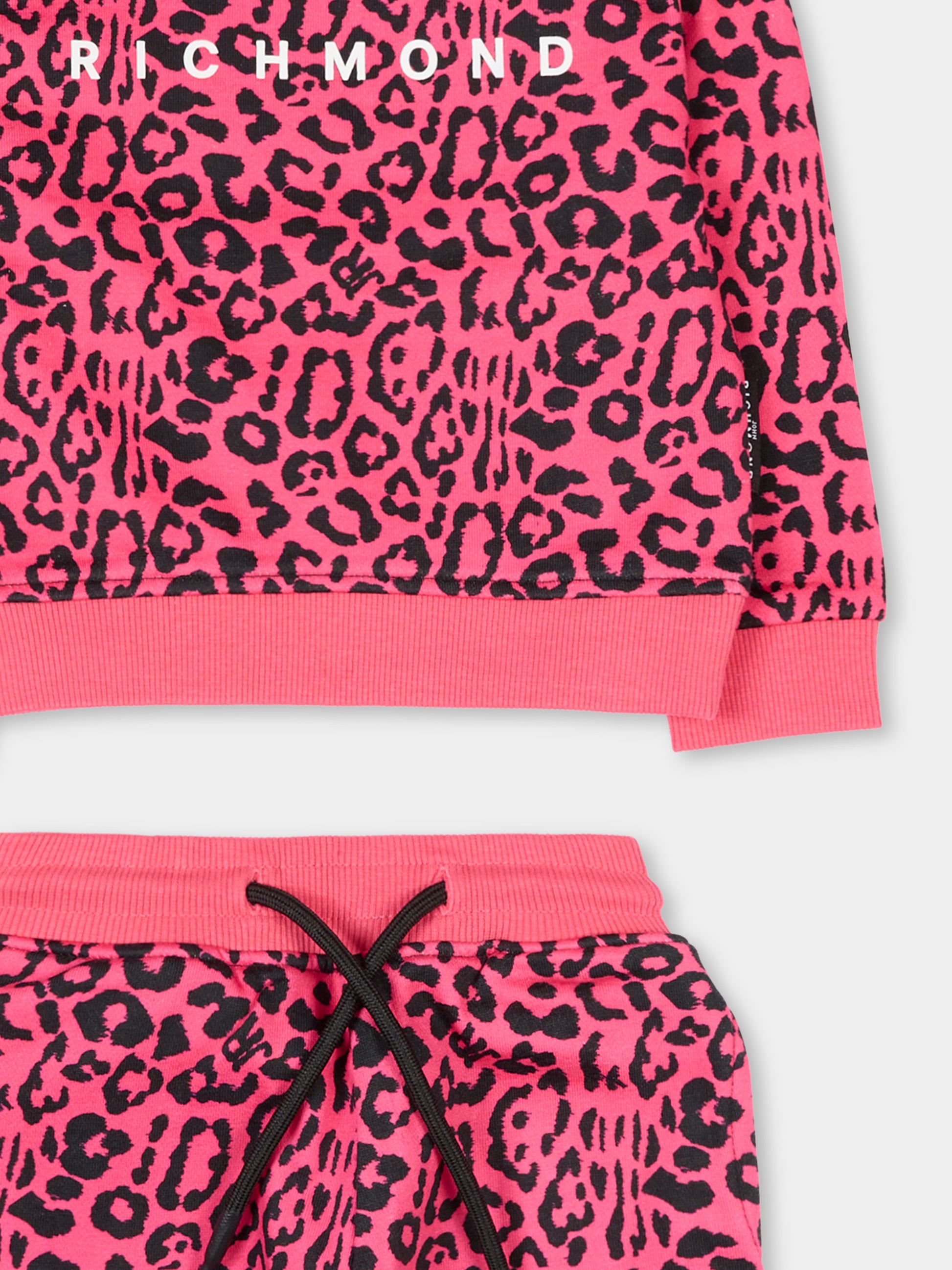 Completo fucsia per neonata con stampa animalier,Richmond,RIA25117CF HONEYSUCKLE SPOTTED