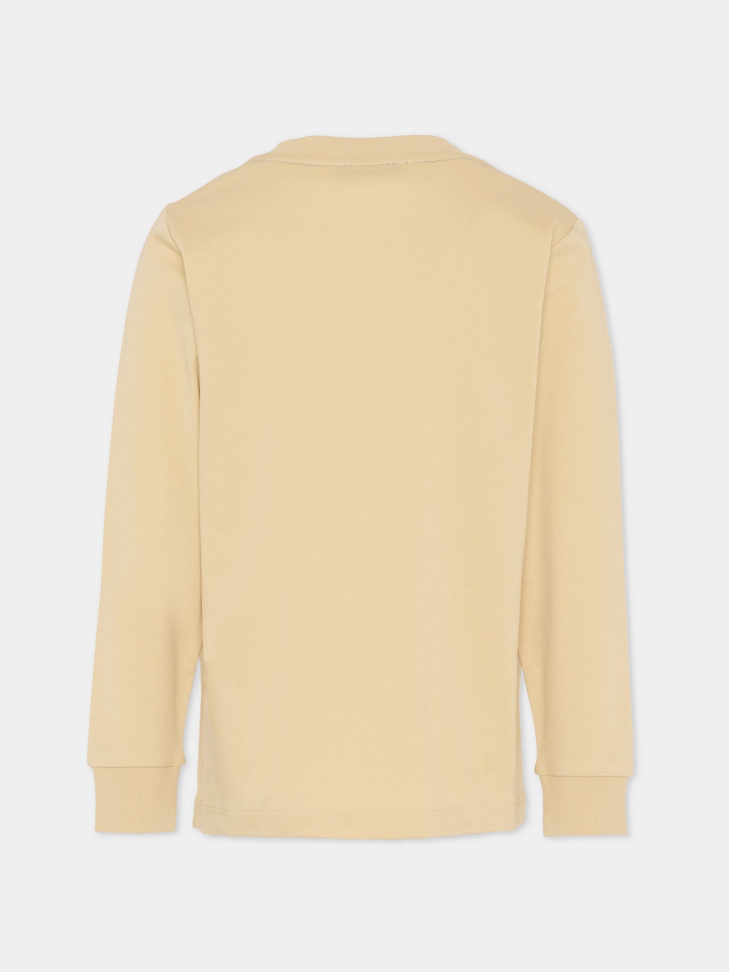 T-shirt beige per bambino con logo,Trussardi Junior,TBA25022TS BROWN RICE