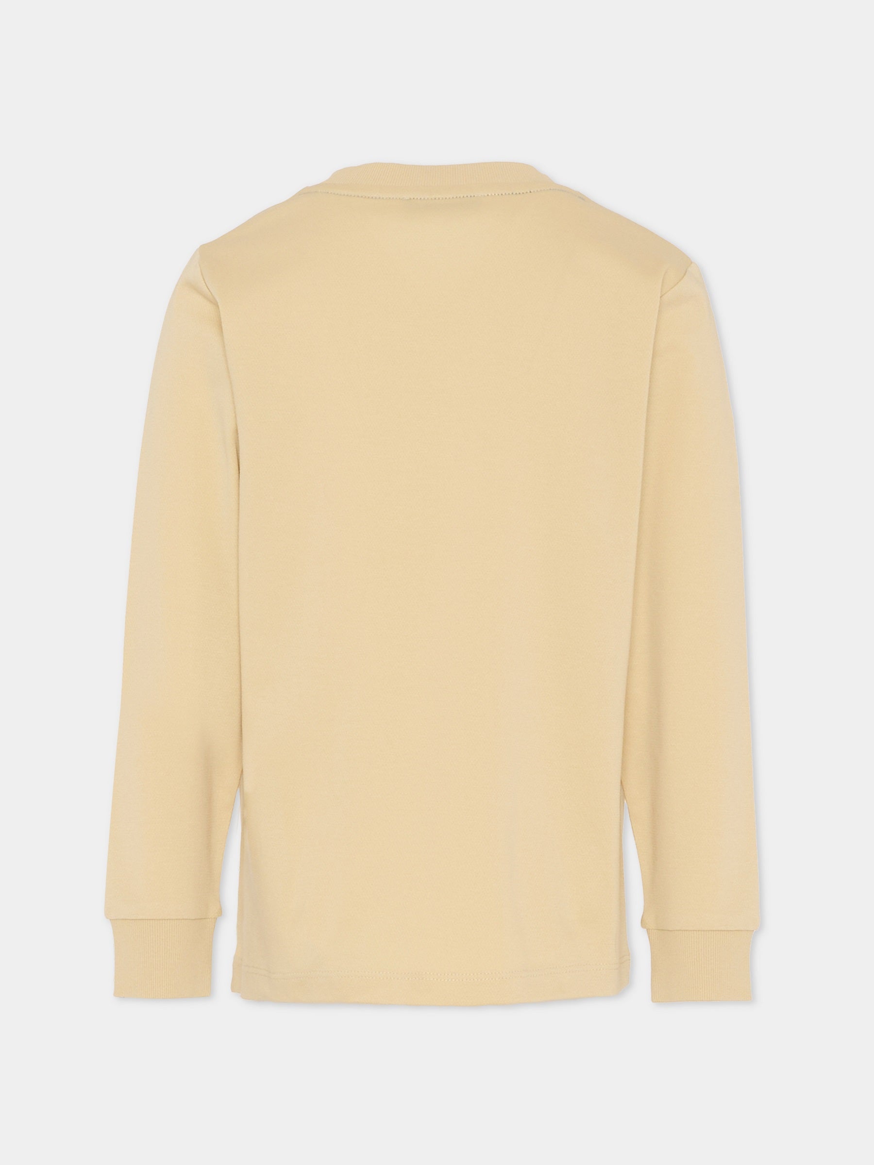 T-shirt beige per bambino con logo,Trussardi Junior,TBA25022TS BROWN RICE