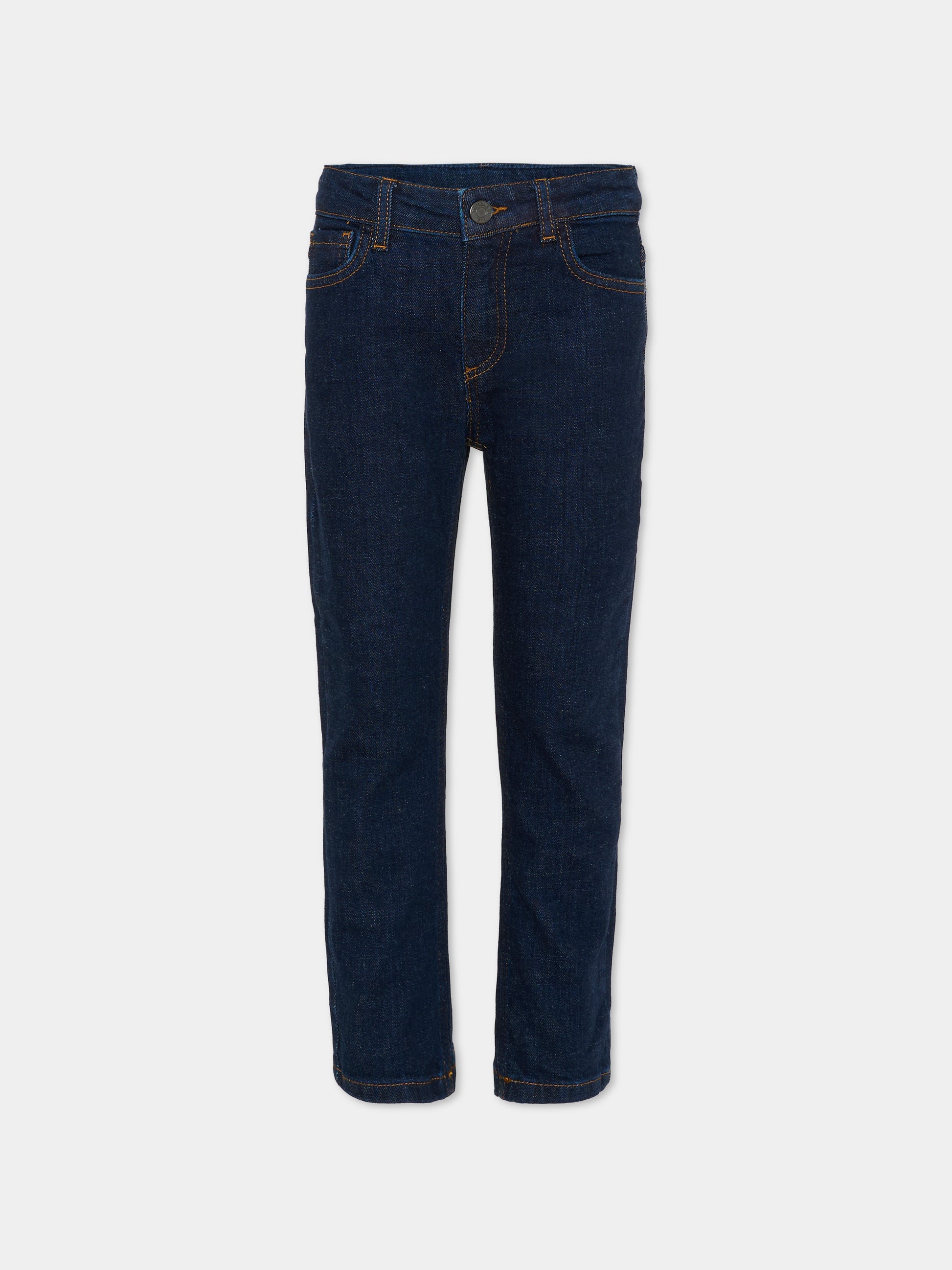 Jeans denim per bambino con logo,Trussardi Junior,TBA25088JE DENIM BLUE MEDIUM