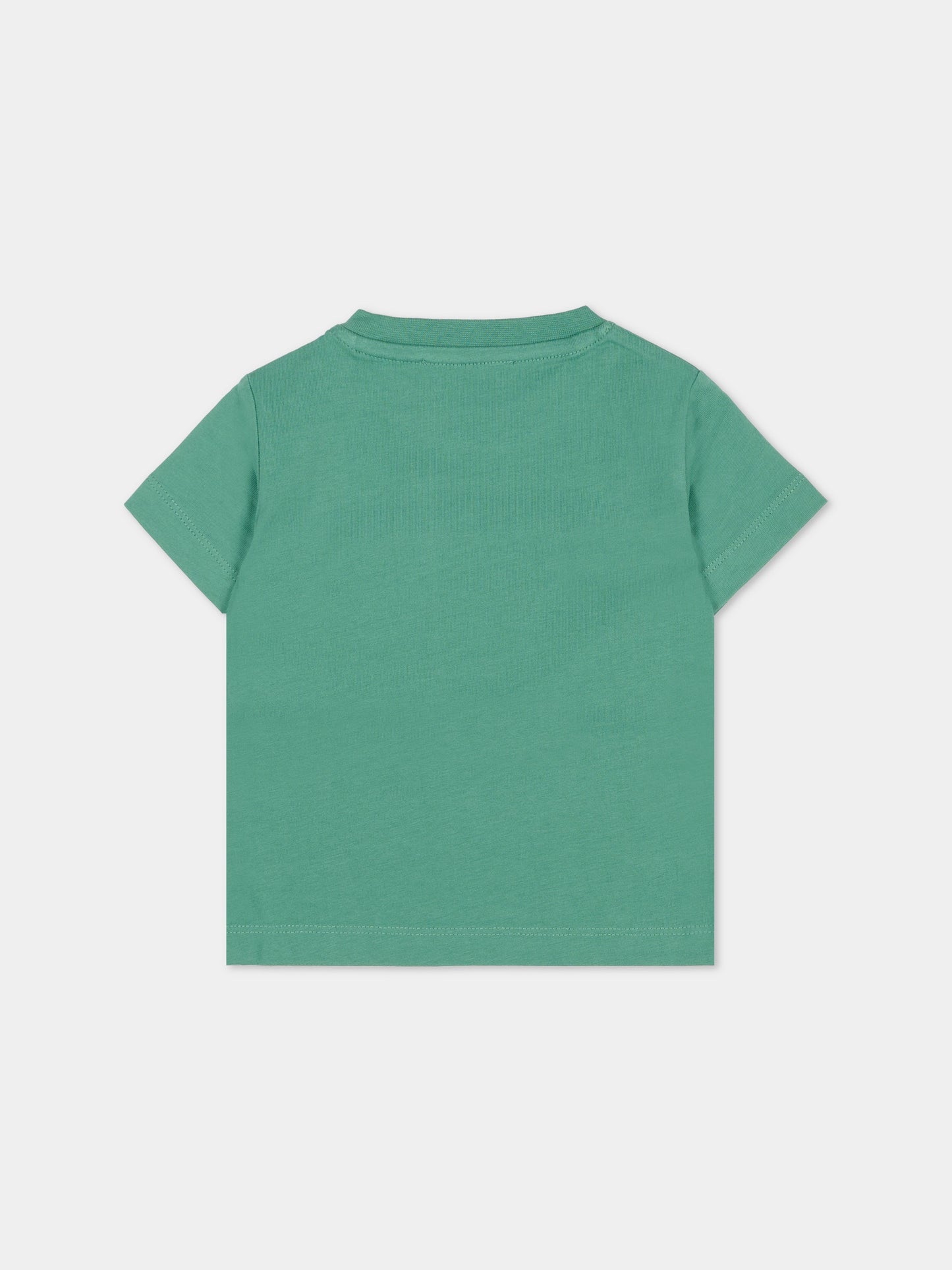 T-shirt verde per neonato con logo,Trussardi Junior,TIA25014TS IVY DARK