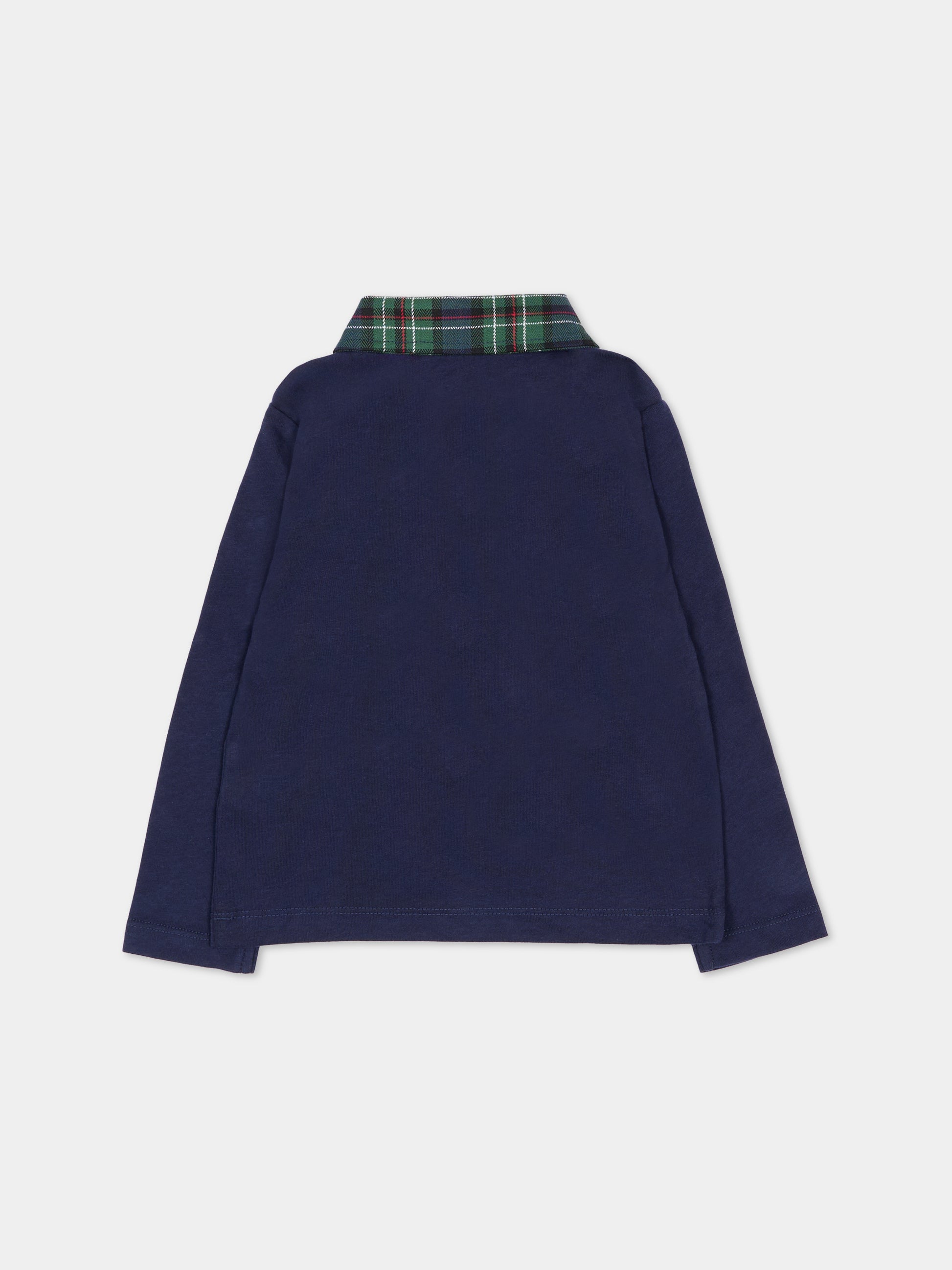 Polo blu per neonato con logo,Trussardi Junior,TIA25043PO PEACOAT