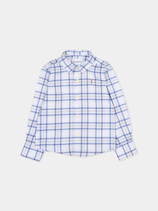 Camicia bianca per neonato con logo,Trussardi Junior,TIA25105CA OFF-WHITE TAILOR