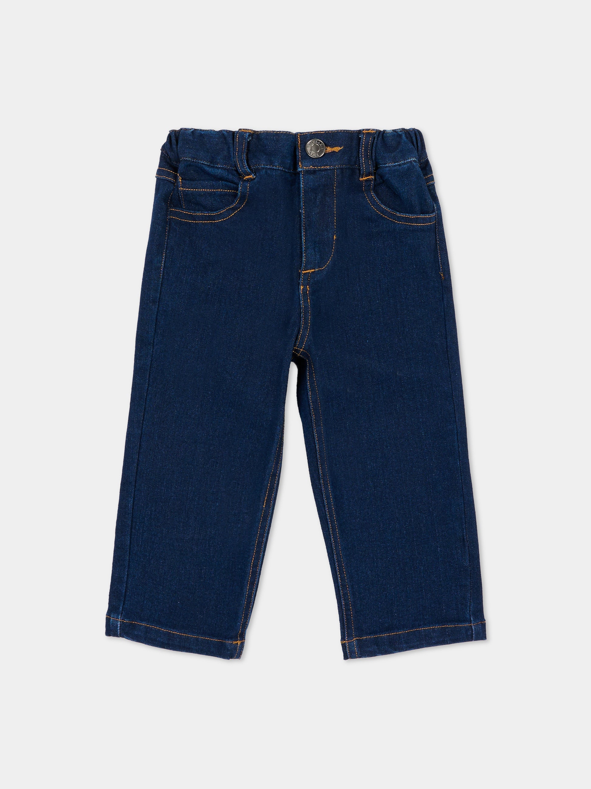 Jeans denim per neonata con logo,Trussardi Junior,TIA25201JE DENIM BLUE DARK