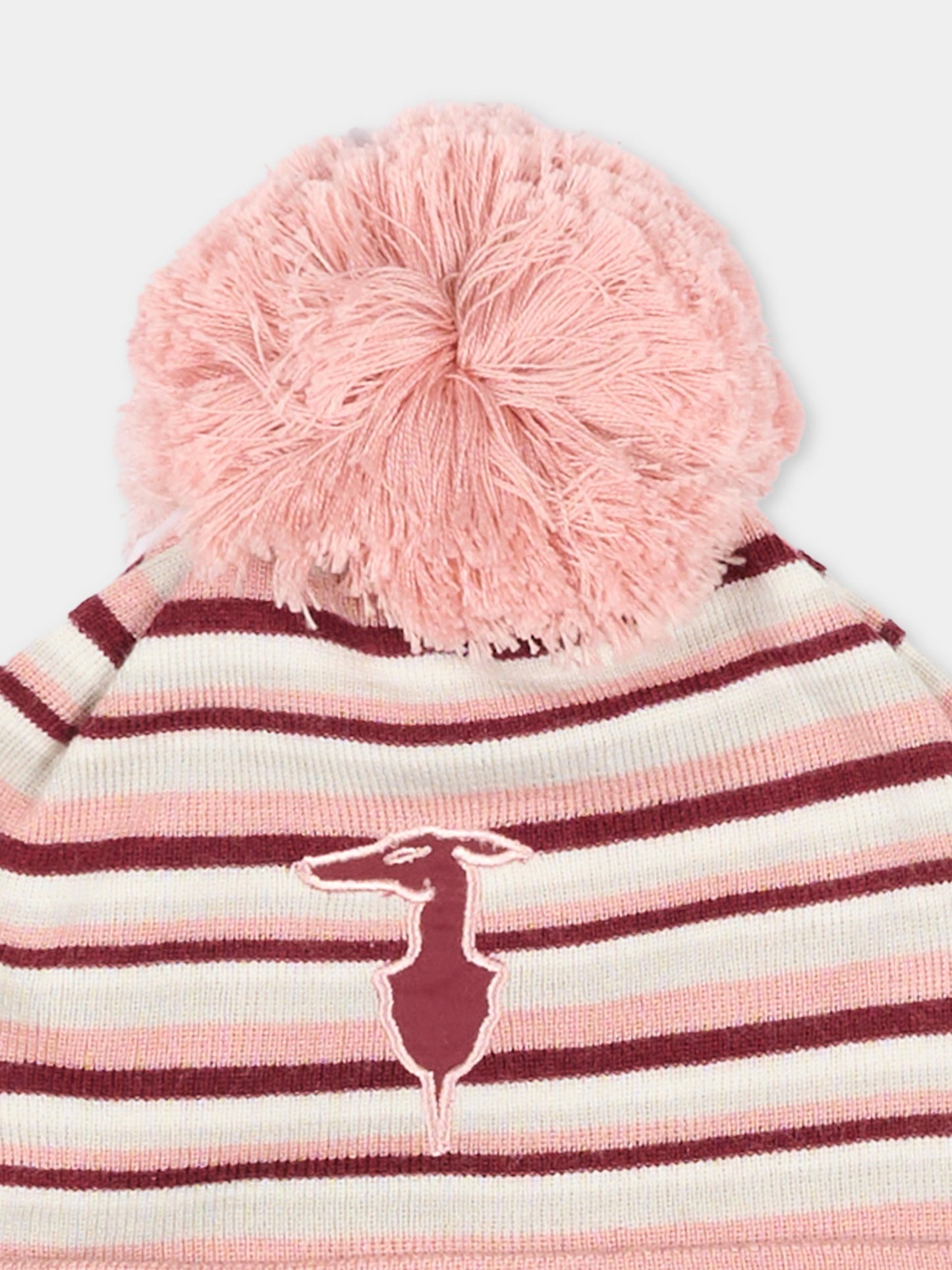 Berretto multicolor per neonata con logo,Trussardi Junior,TIA25225HA STRIPES PATCH