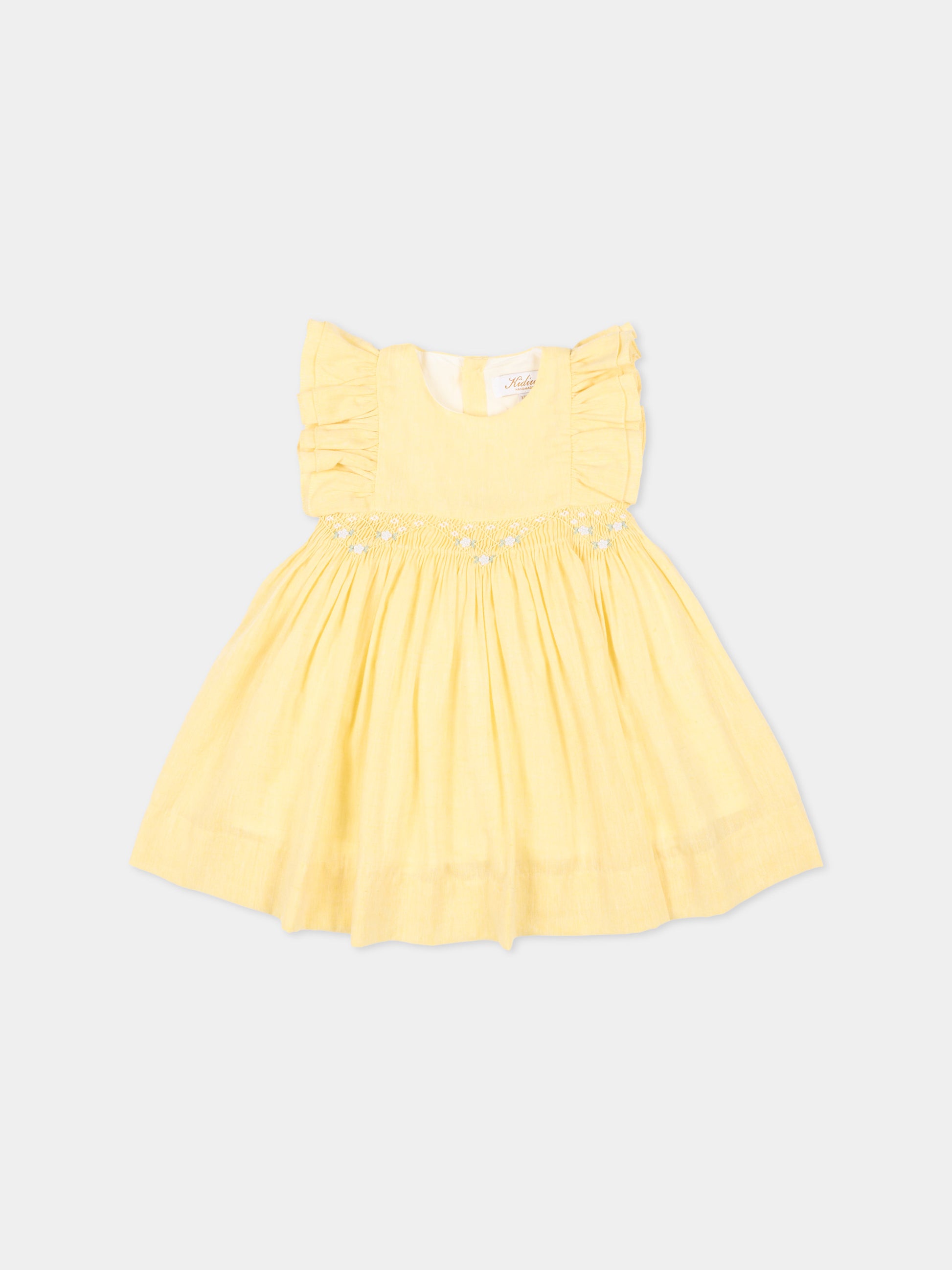 Vestito giallo Clarissa per neonata,Kidiwi Handmade,36171-TU290