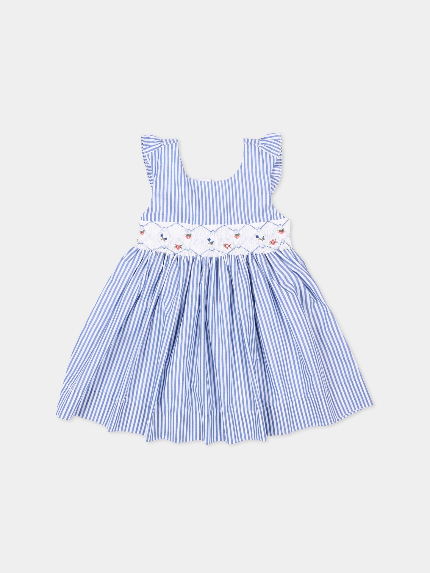 Vestito blu Bégonia per neonata,Kidiwi Handmade,36241-TR043