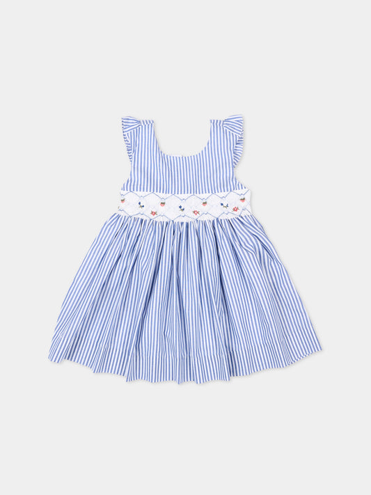 Vestito blu Bégonia per neonata,Kidiwi Handmade,36241-TR043