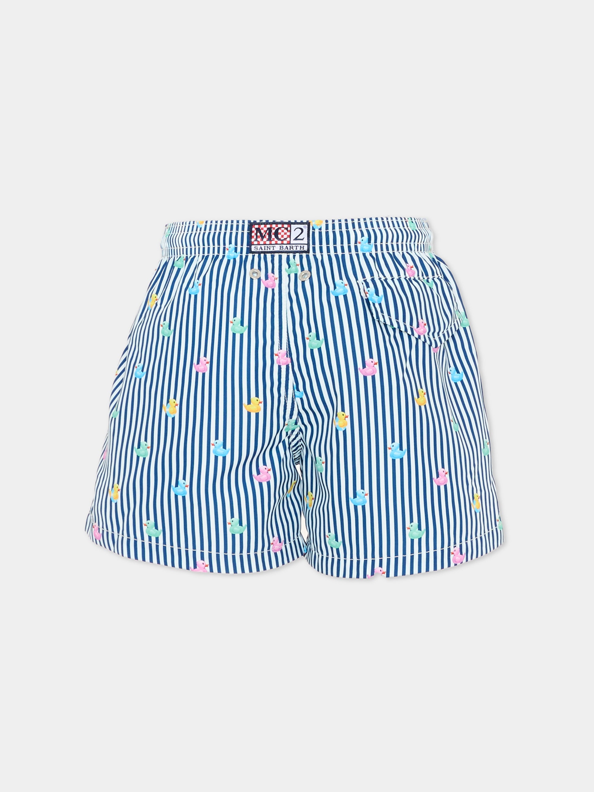 Boxer mare blu Jean Lighting per bambino con paperelle,Mc2 Saint Barth,JEA0004 03290L