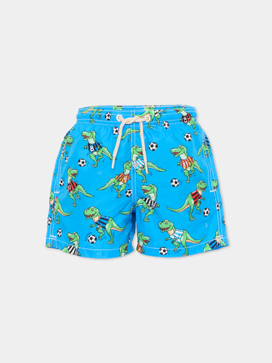 Boxer mare blu Jean Lighting per bambino con dinosauri,Mc2 Saint Barth,JEA0004 01067L