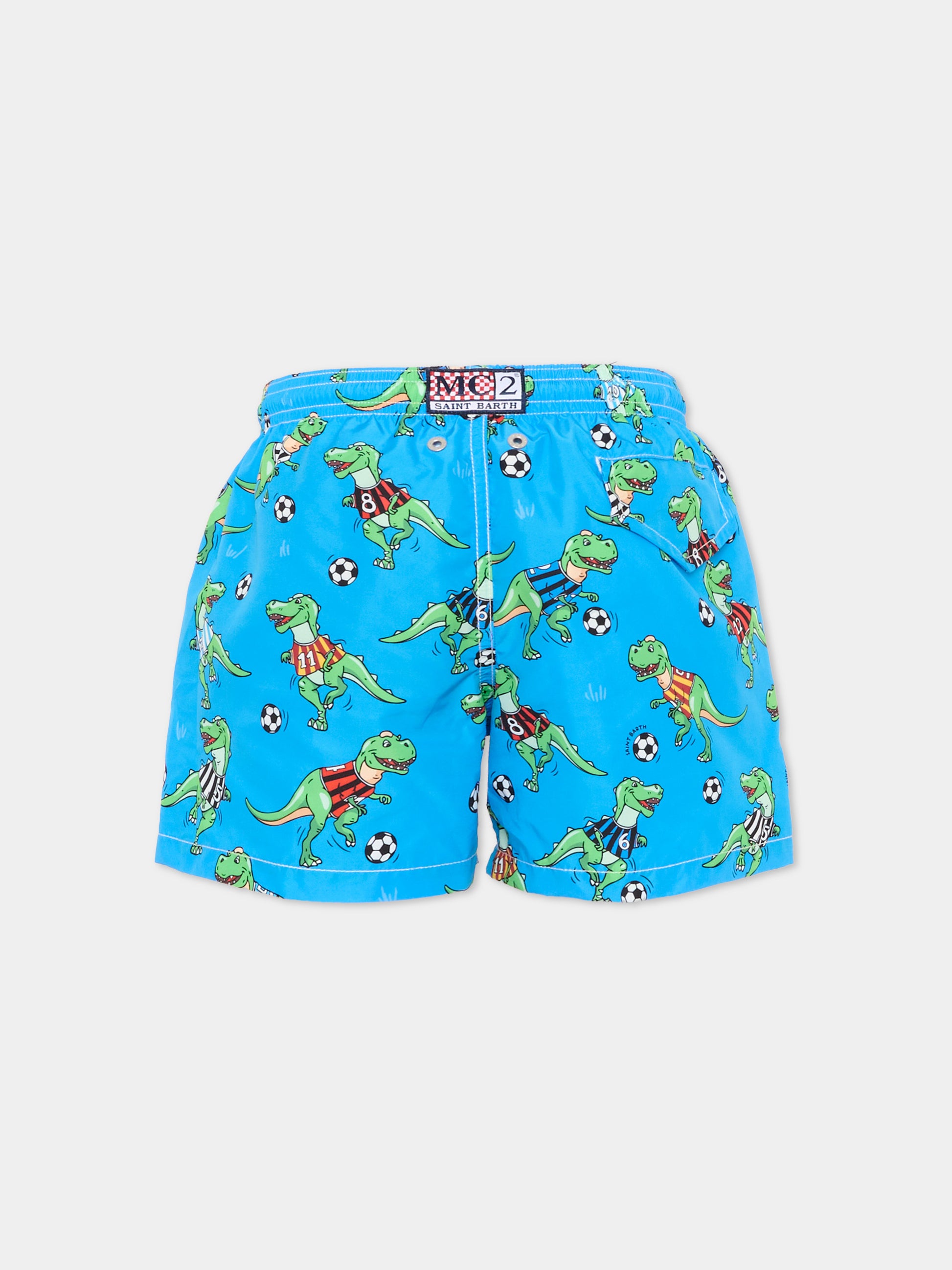 Boxer mare blu Jean Lighting per bambino con dinosauri,Mc2 Saint Barth,JEA0004 01067L