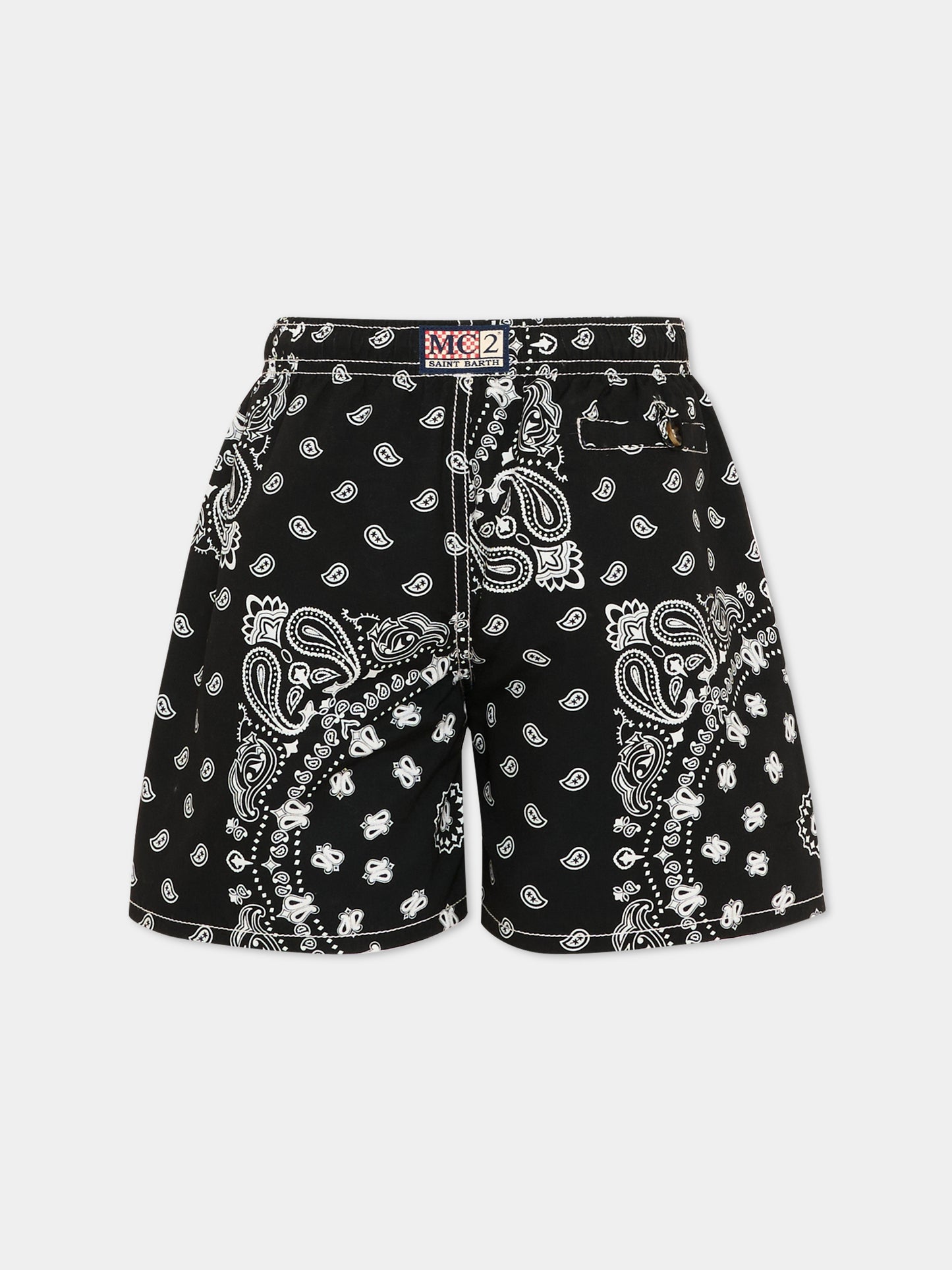 Boxer mare nero Caprese Jr per bambino stampa bandana,Mc2 Saint Barth,CAP0003 02212L