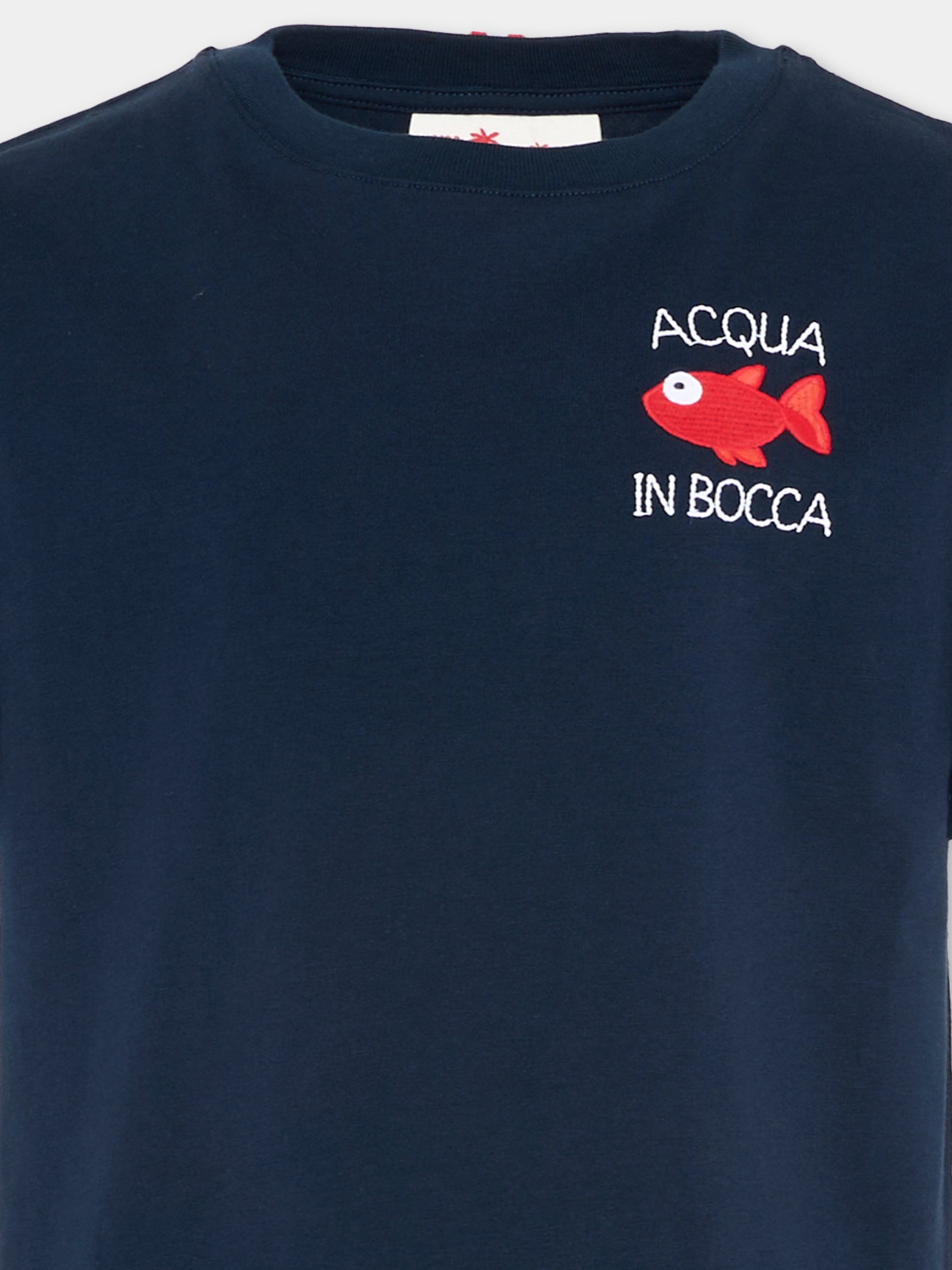 T-shirt blu Portofino Jr per bambino,Mc2 Saint Barth,POT0002 02182L