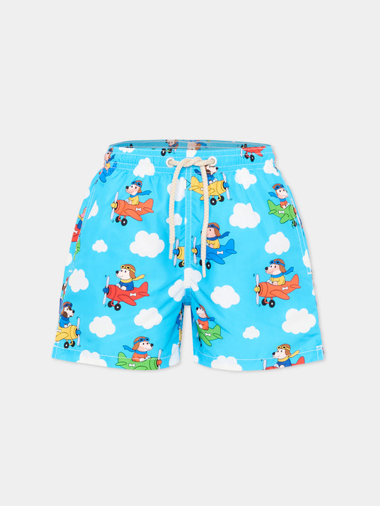 Boxer mare celeste Jean Lighting per bambino,Mc2 Saint Barth,JEA0004 02024L