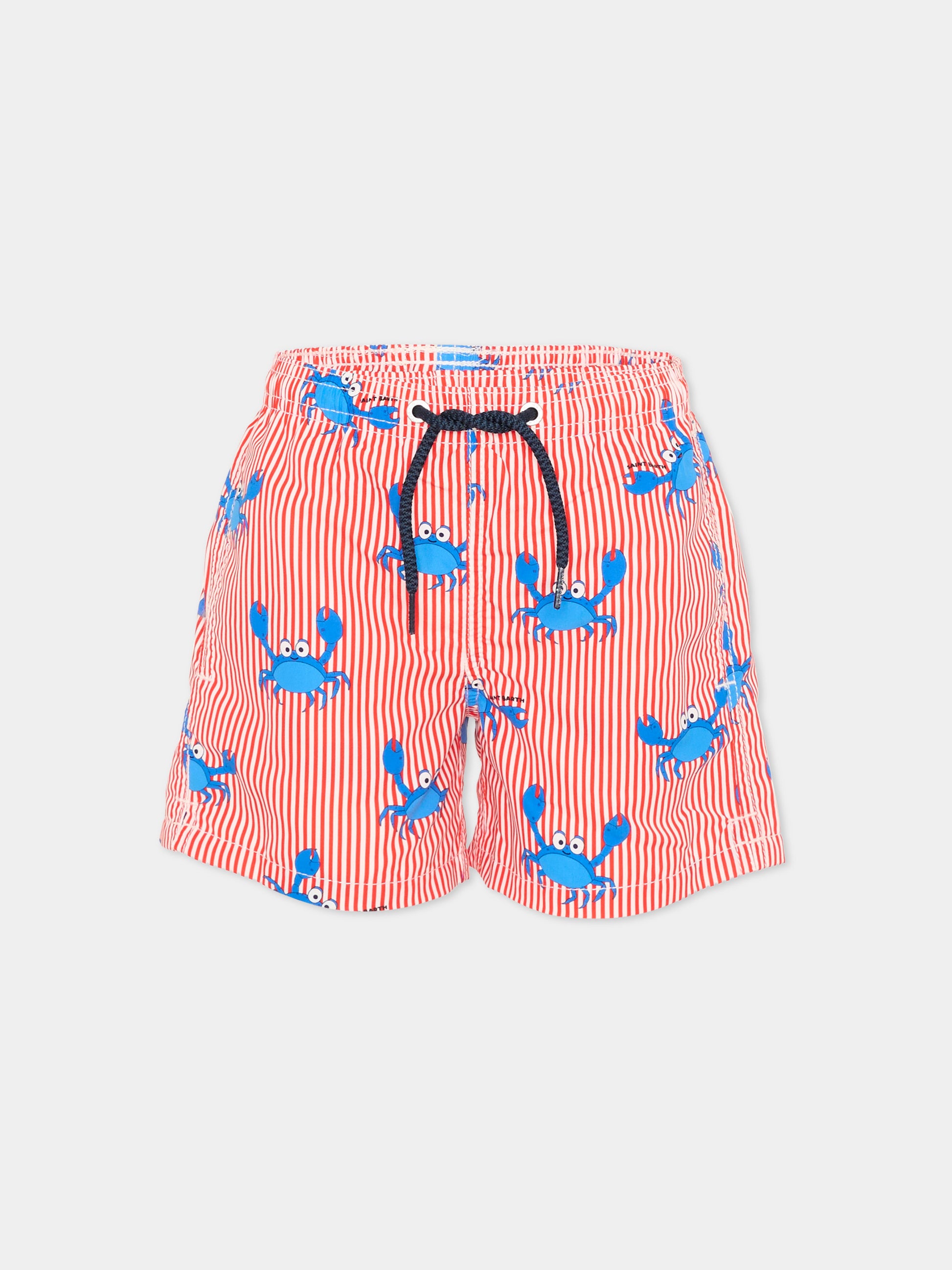 Boxer mare rosso Jean per bambino con stampa granchi,Mc2 Saint Barth,JEA0001 02040L