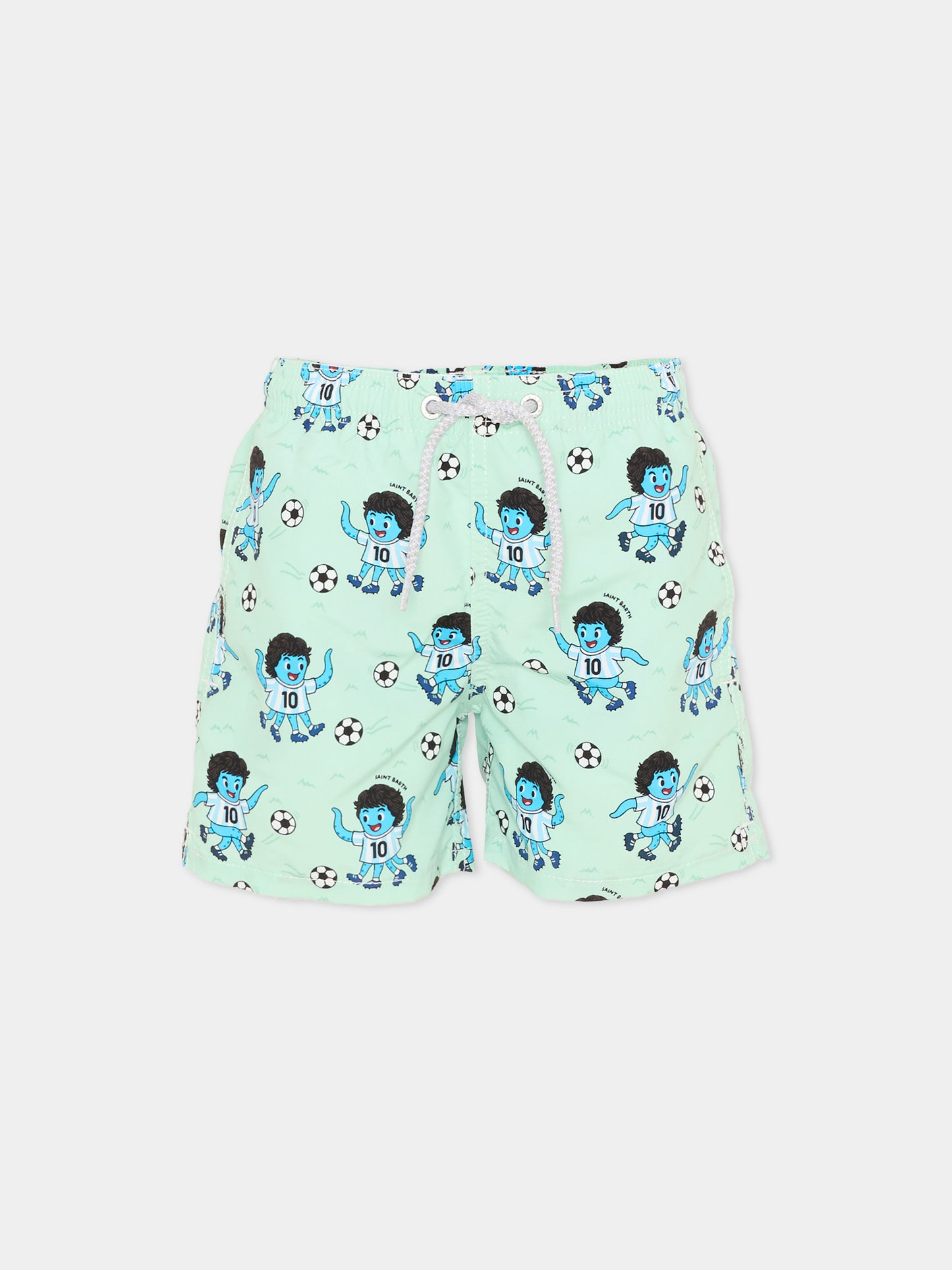 Boxer mare verde Jean per bambino stampa calcio,Mc2 Saint Barth,JEA0001 02042L