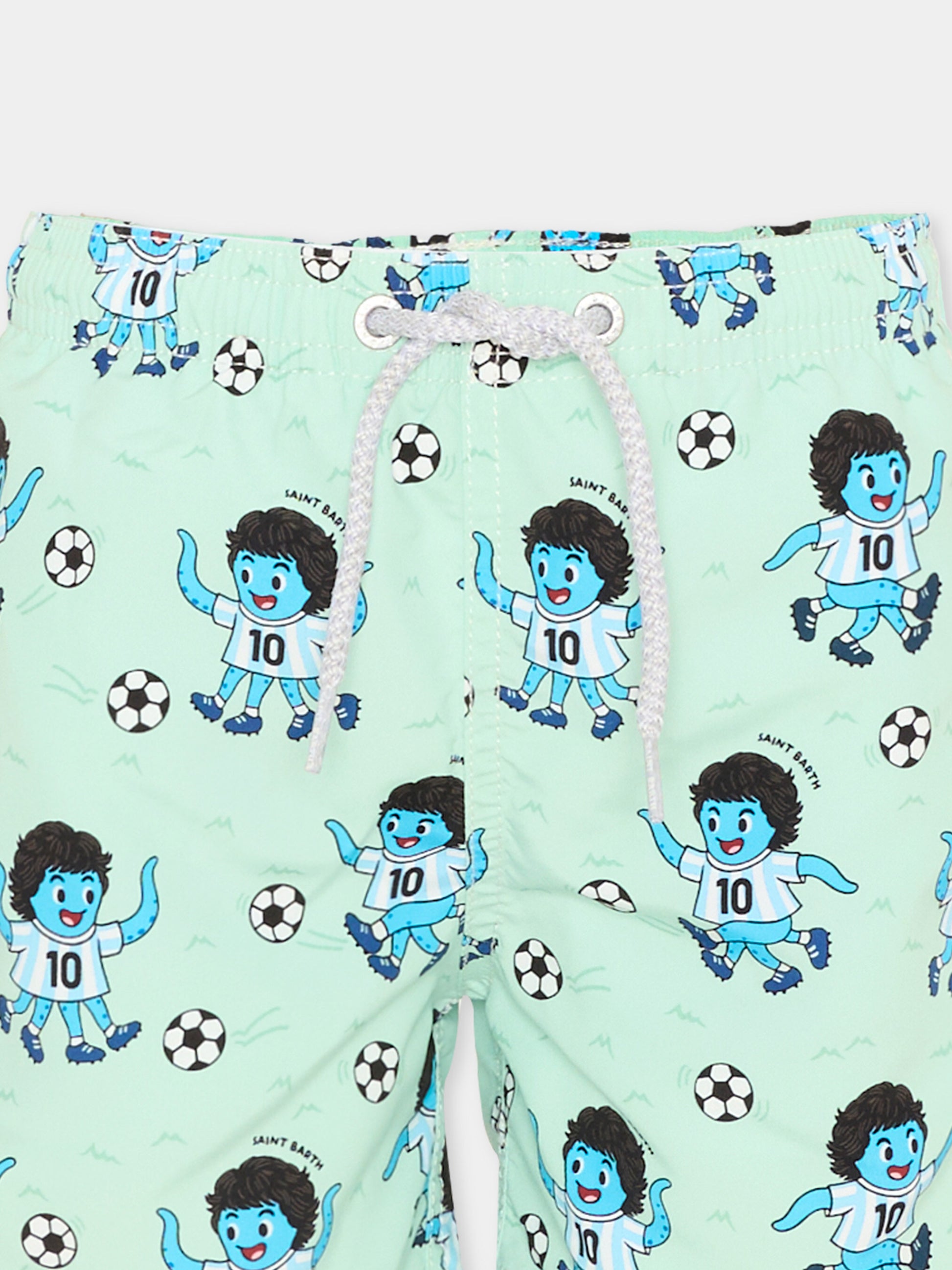 Boxer mare verde Jean per bambino stampa calcio,Mc2 Saint Barth,JEA0001 02042L